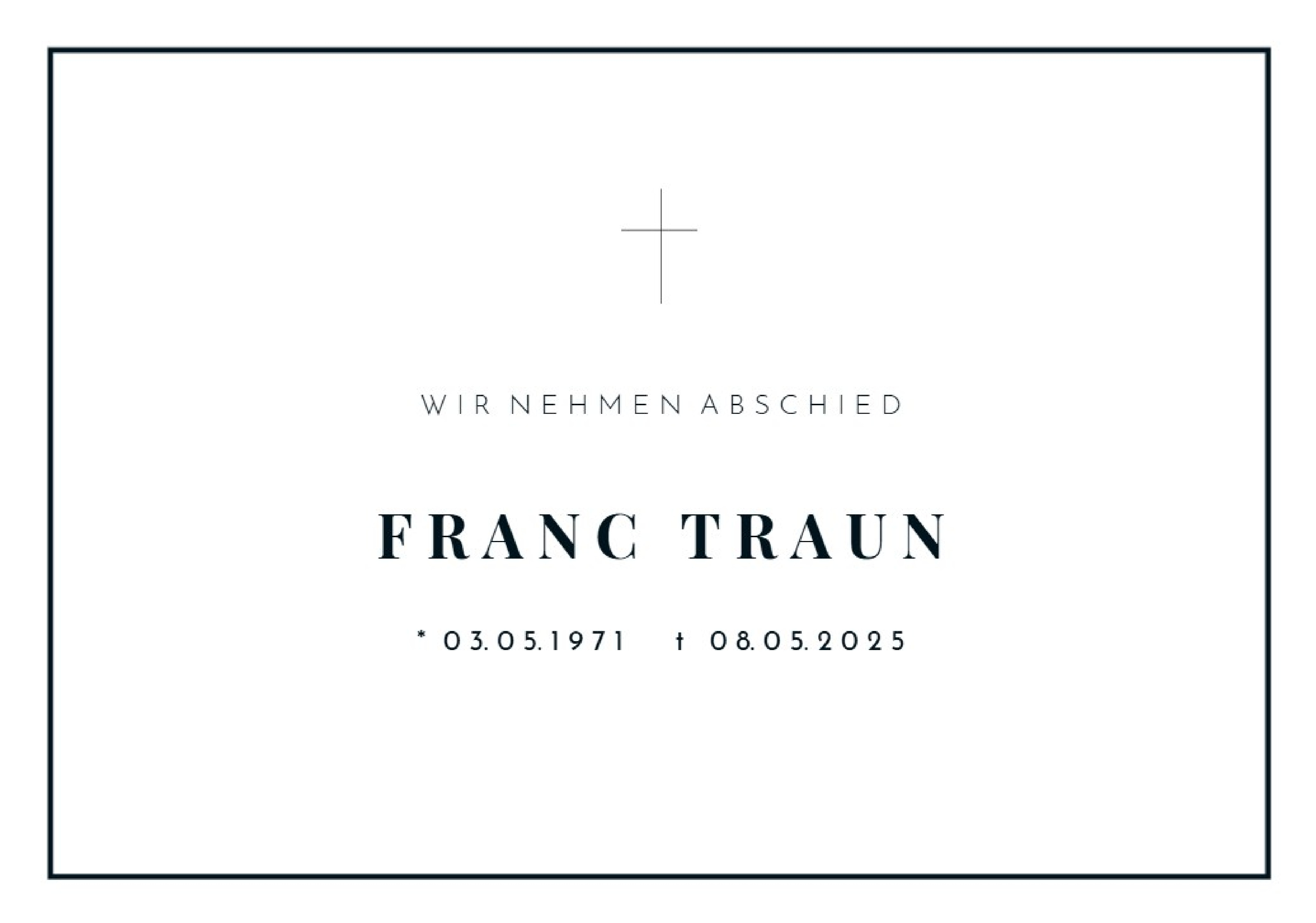 Traueranzeige von Franc Traun