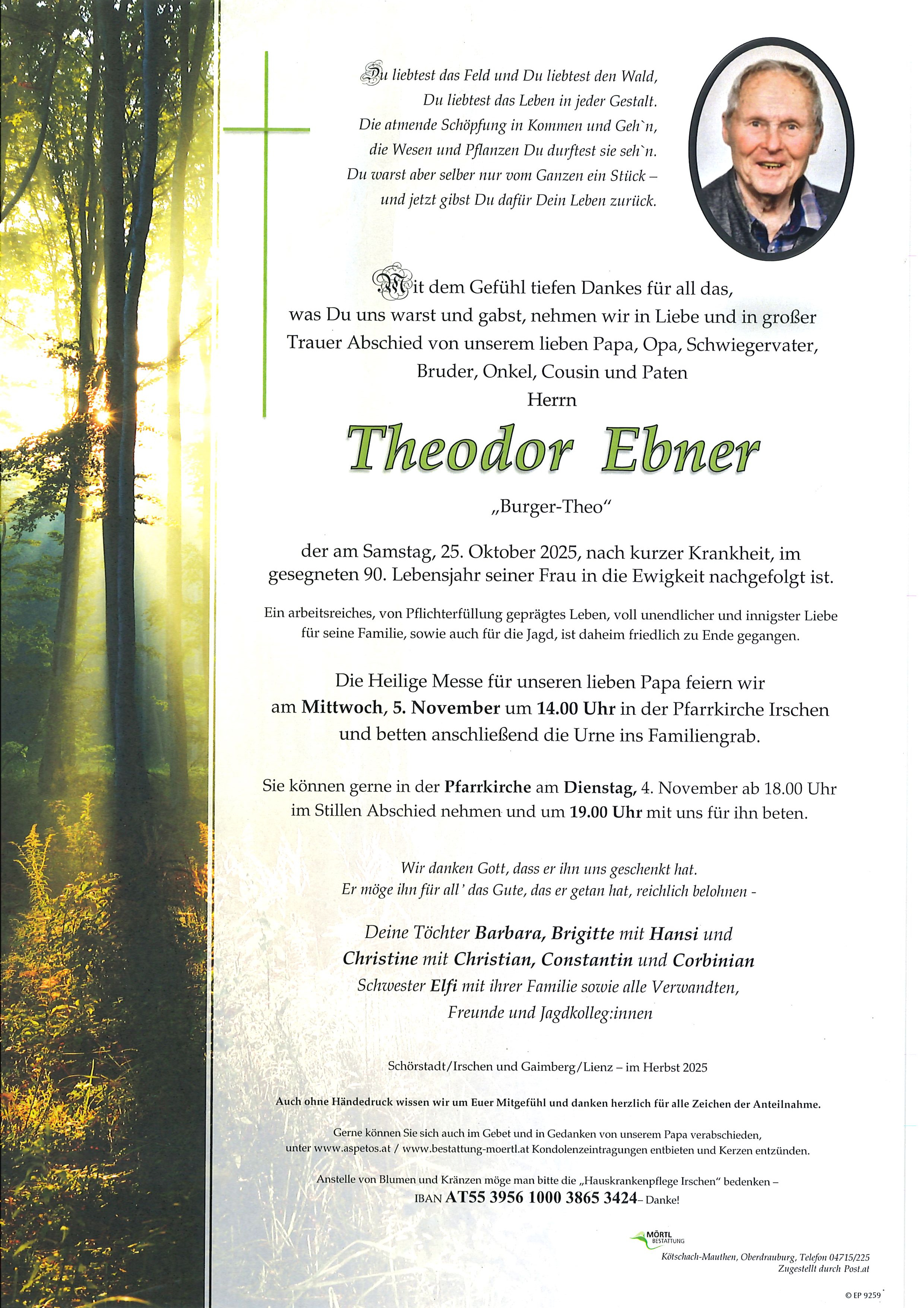 Traueranzeige von Theodor Ebner