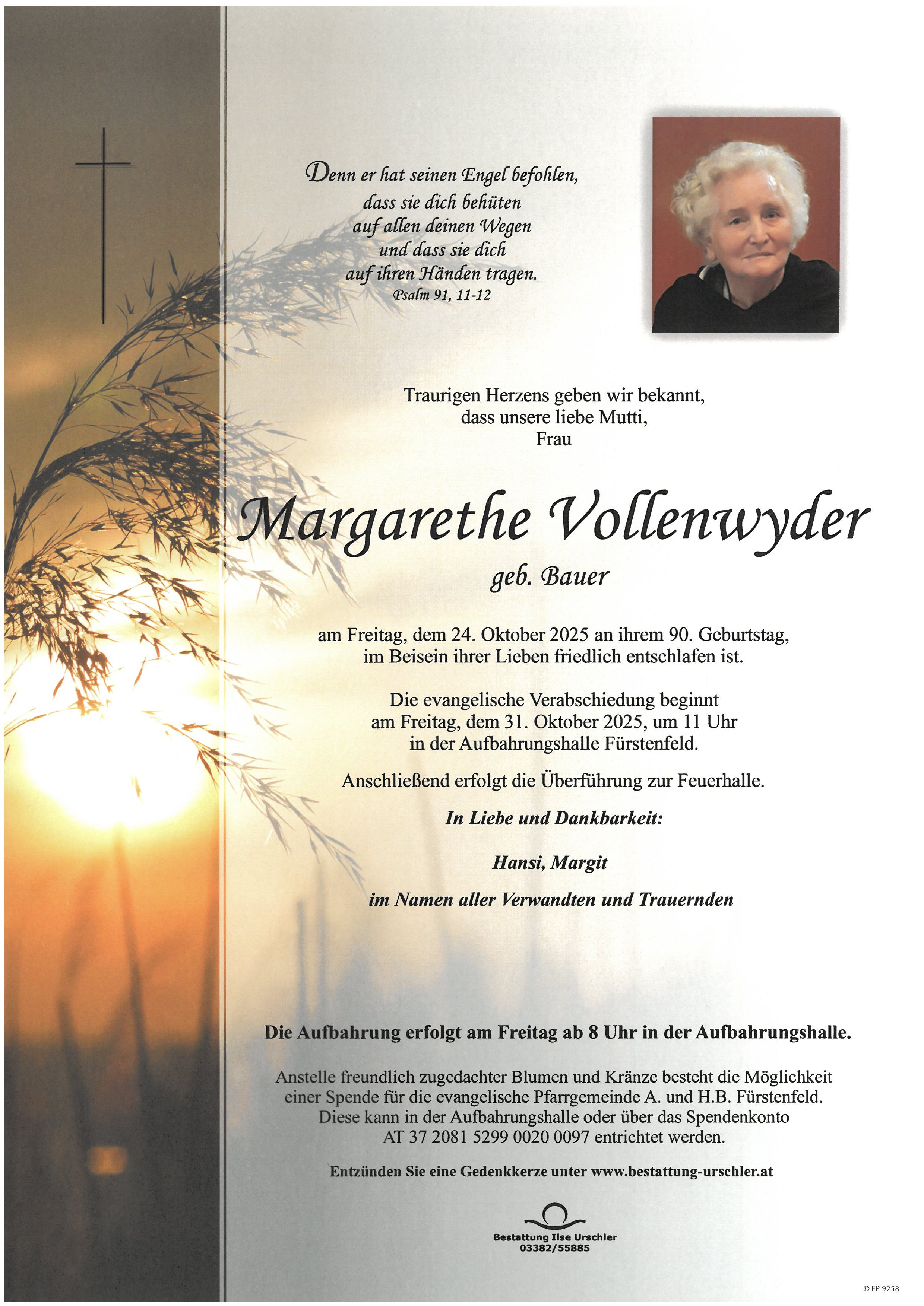 Traueranzeige von Margarethe Vollenwyder