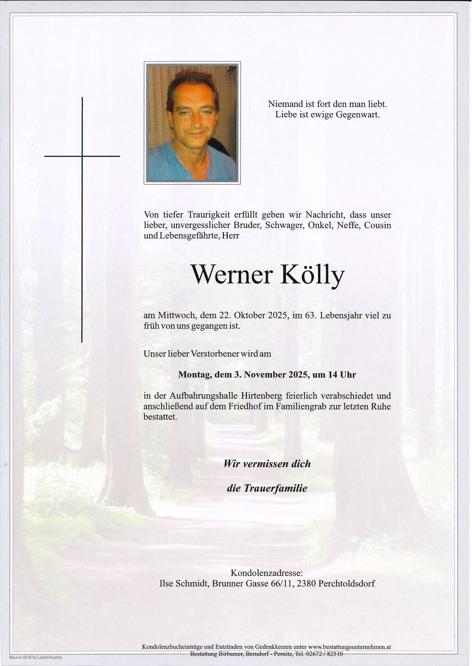 Traueranzeige von Werner Kölly