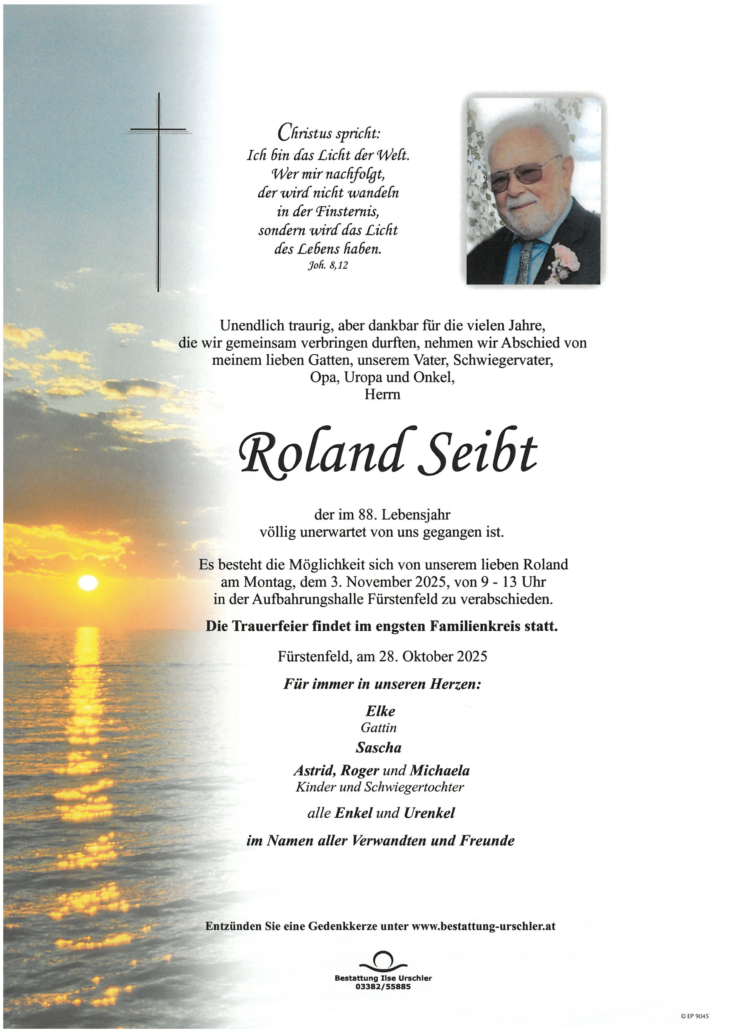 Traueranzeige von Roland Seibt