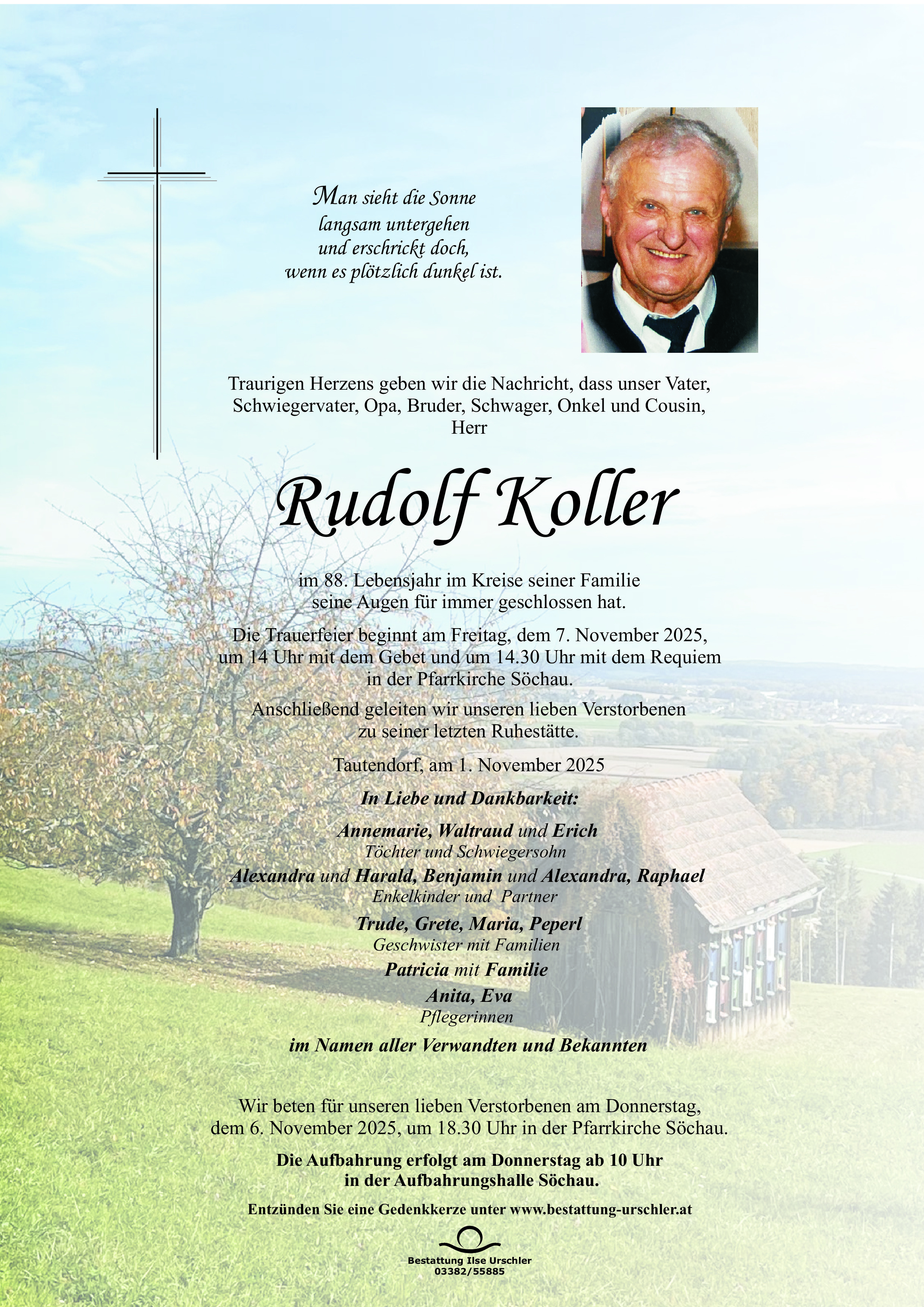 Traueranzeige von Rudolf Koller
