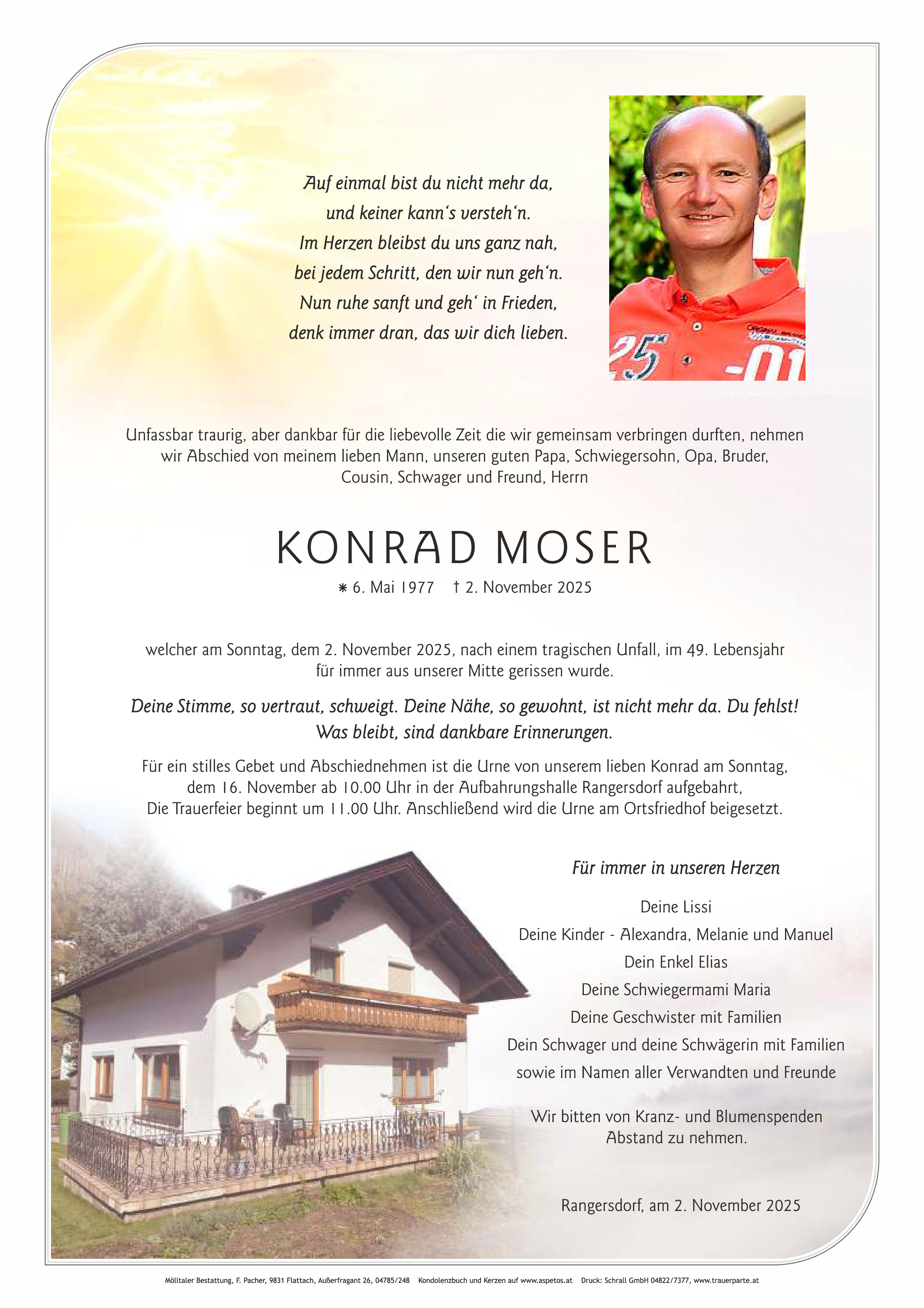 Traueranzeige von Konrad Moser