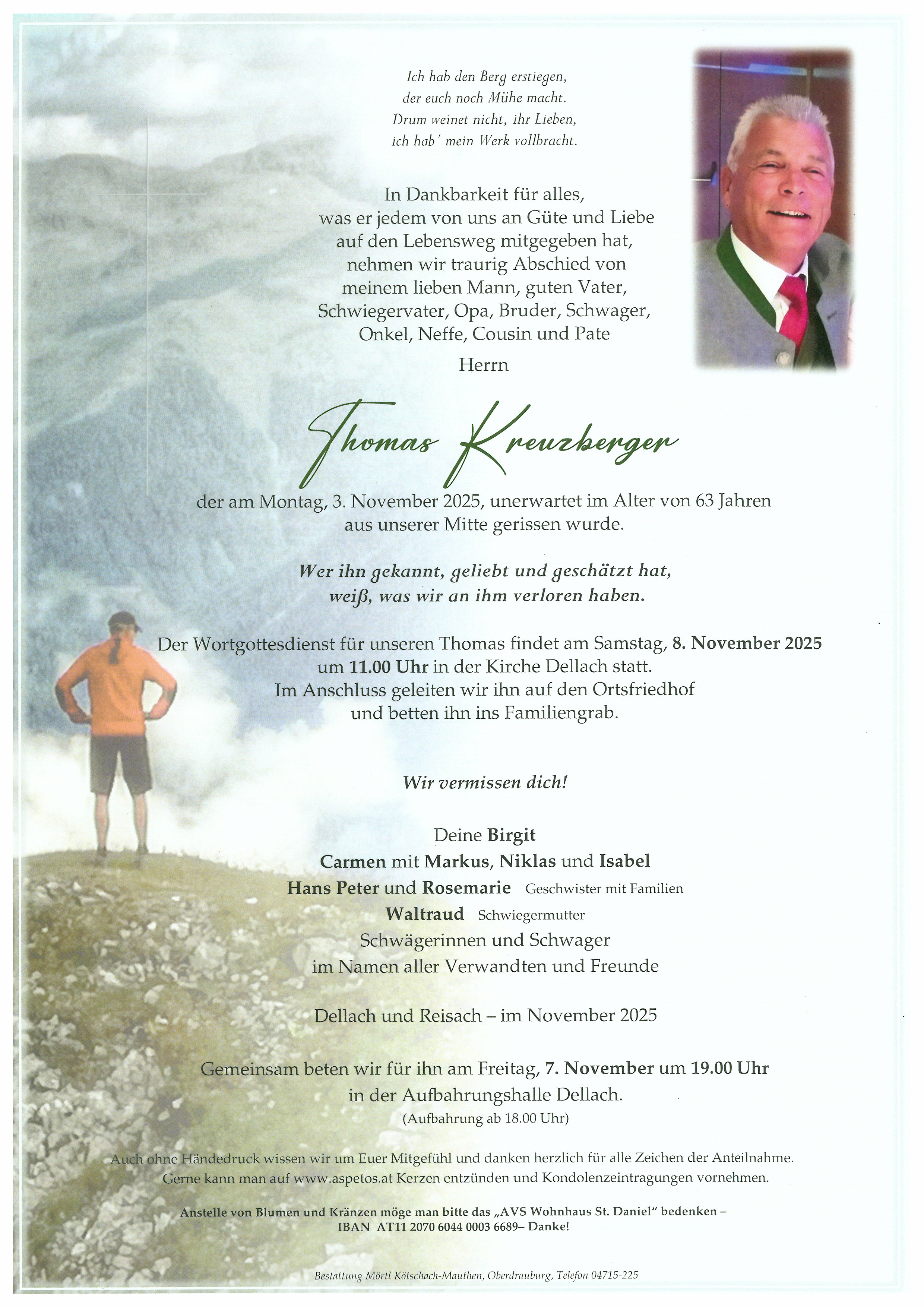 Traueranzeige von Thomas Kreuzberger