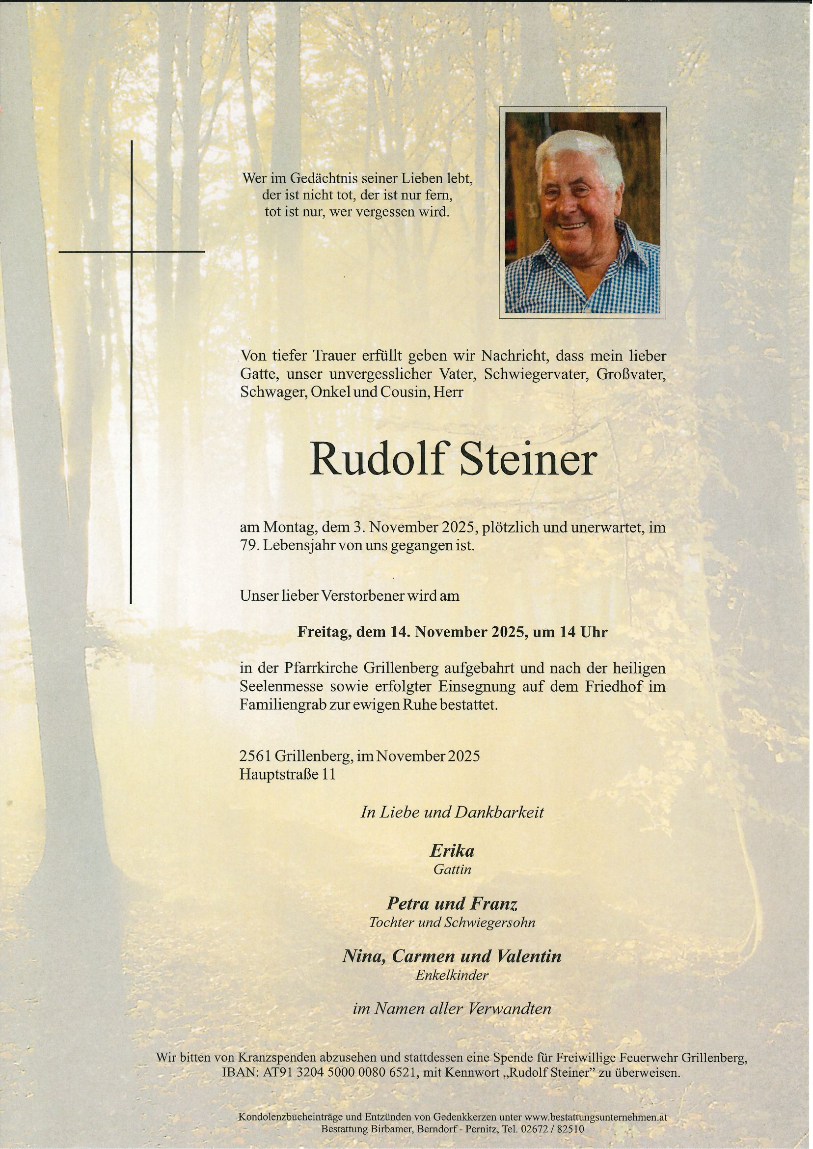 Traueranzeige von Rudolf Steiner