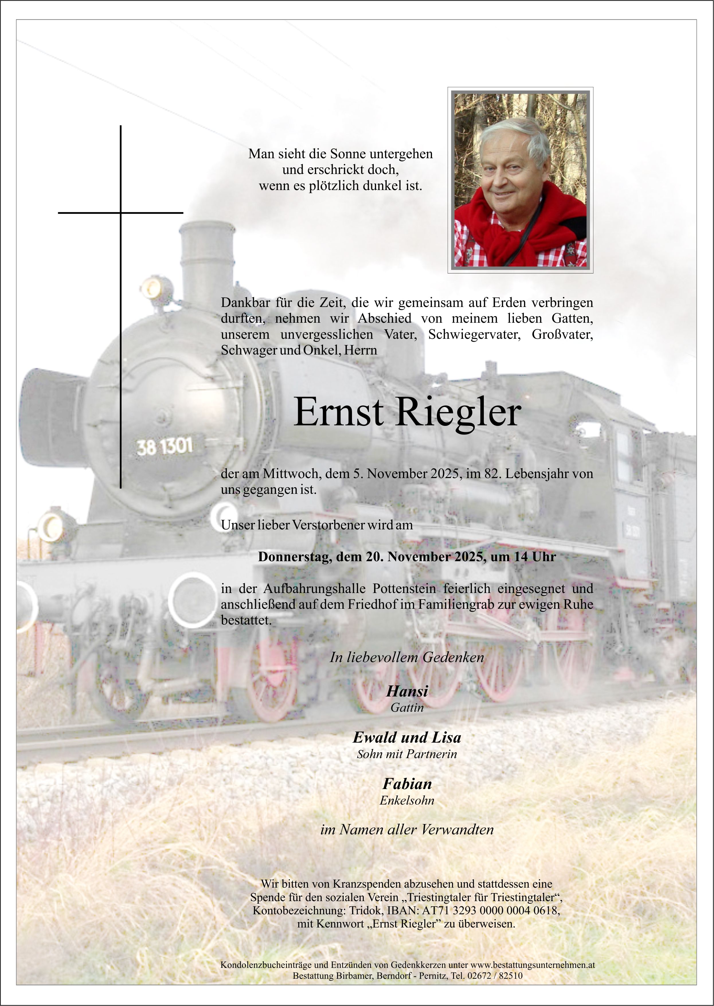 Traueranzeige von Ernst Riegler