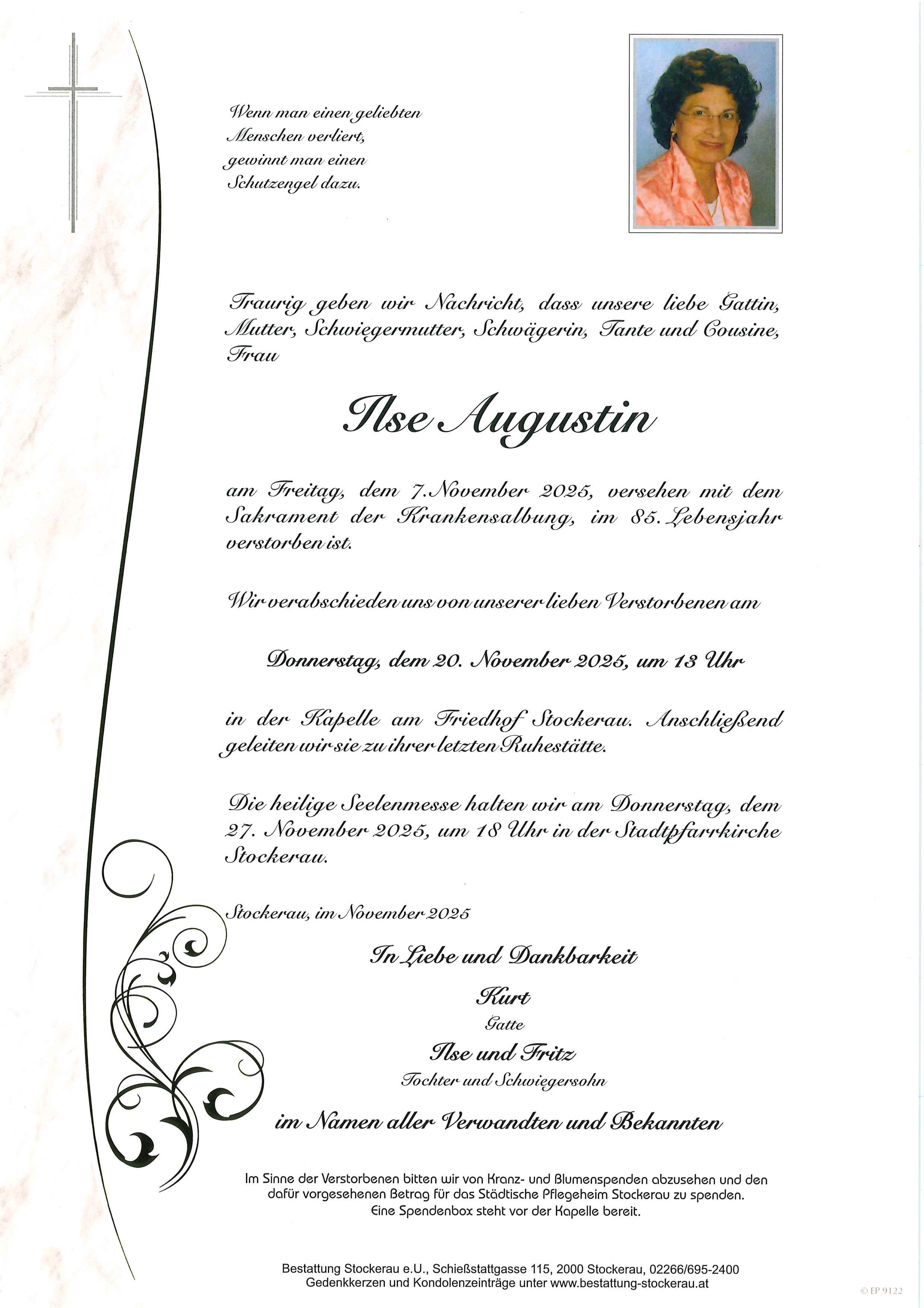 Traueranzeige von Ilse Augustin