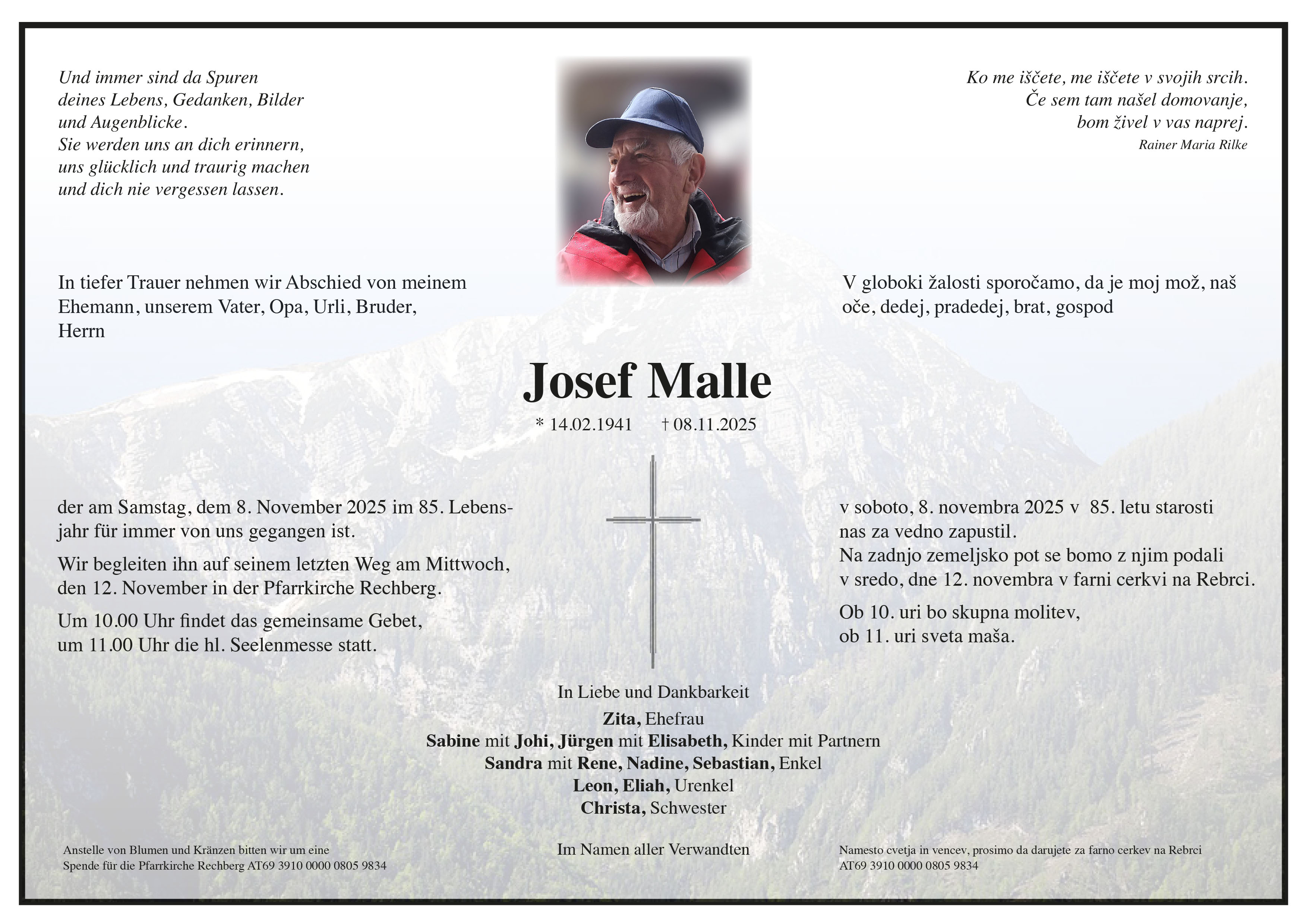 Traueranzeige von Josef Malle