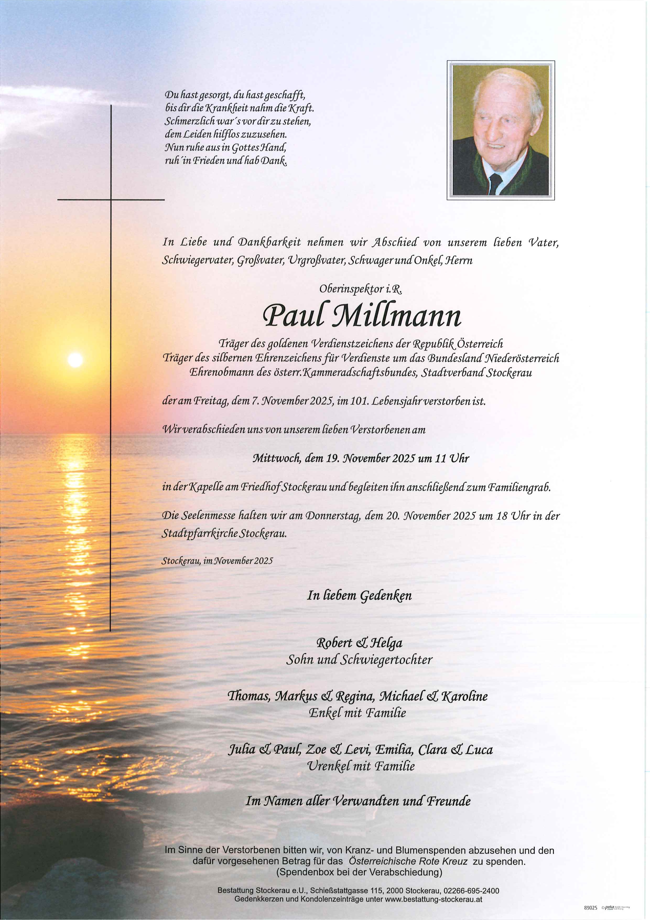Traueranzeige von Paul Millmann