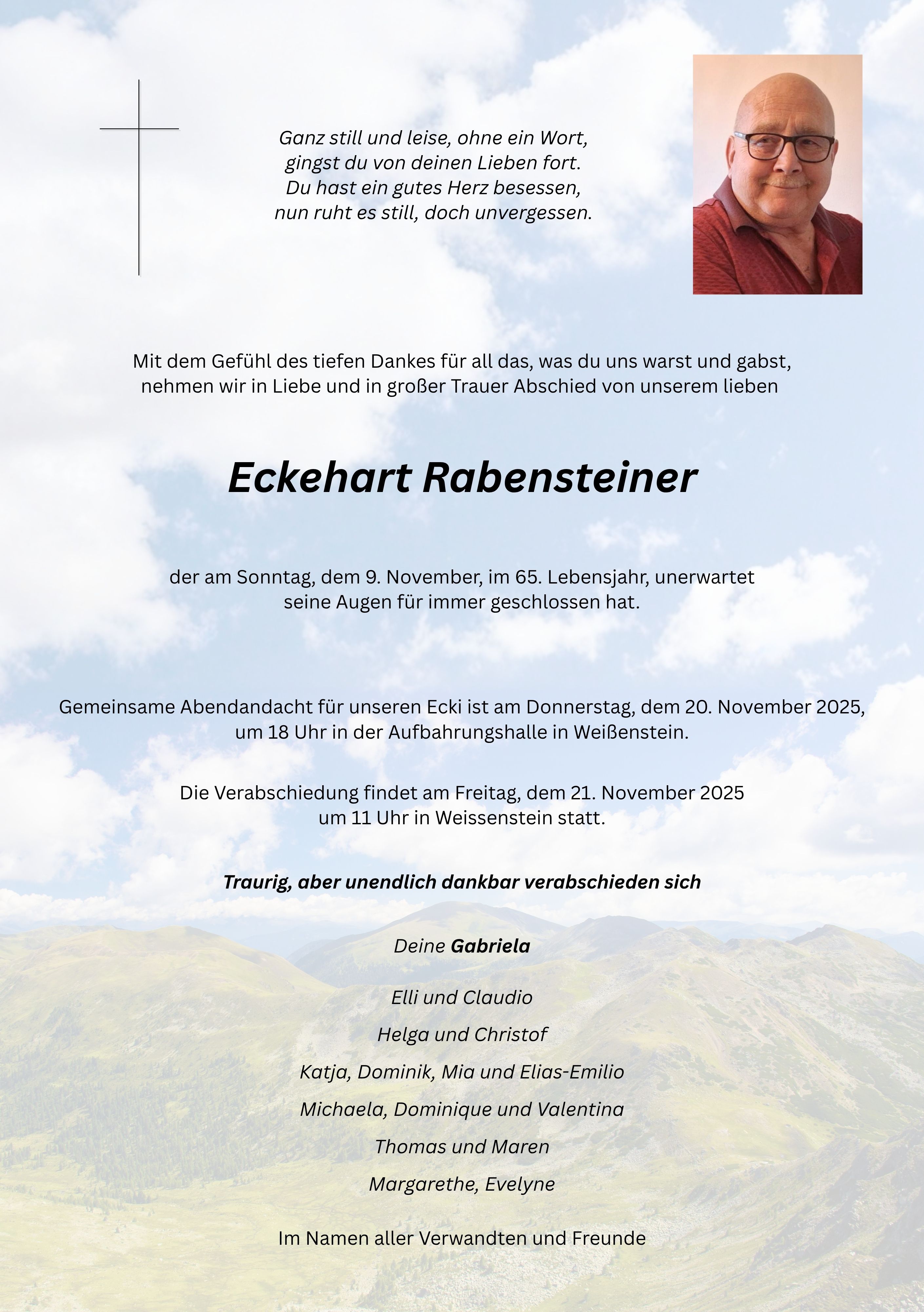 Traueranzeige von Eckehart Rabensteiner