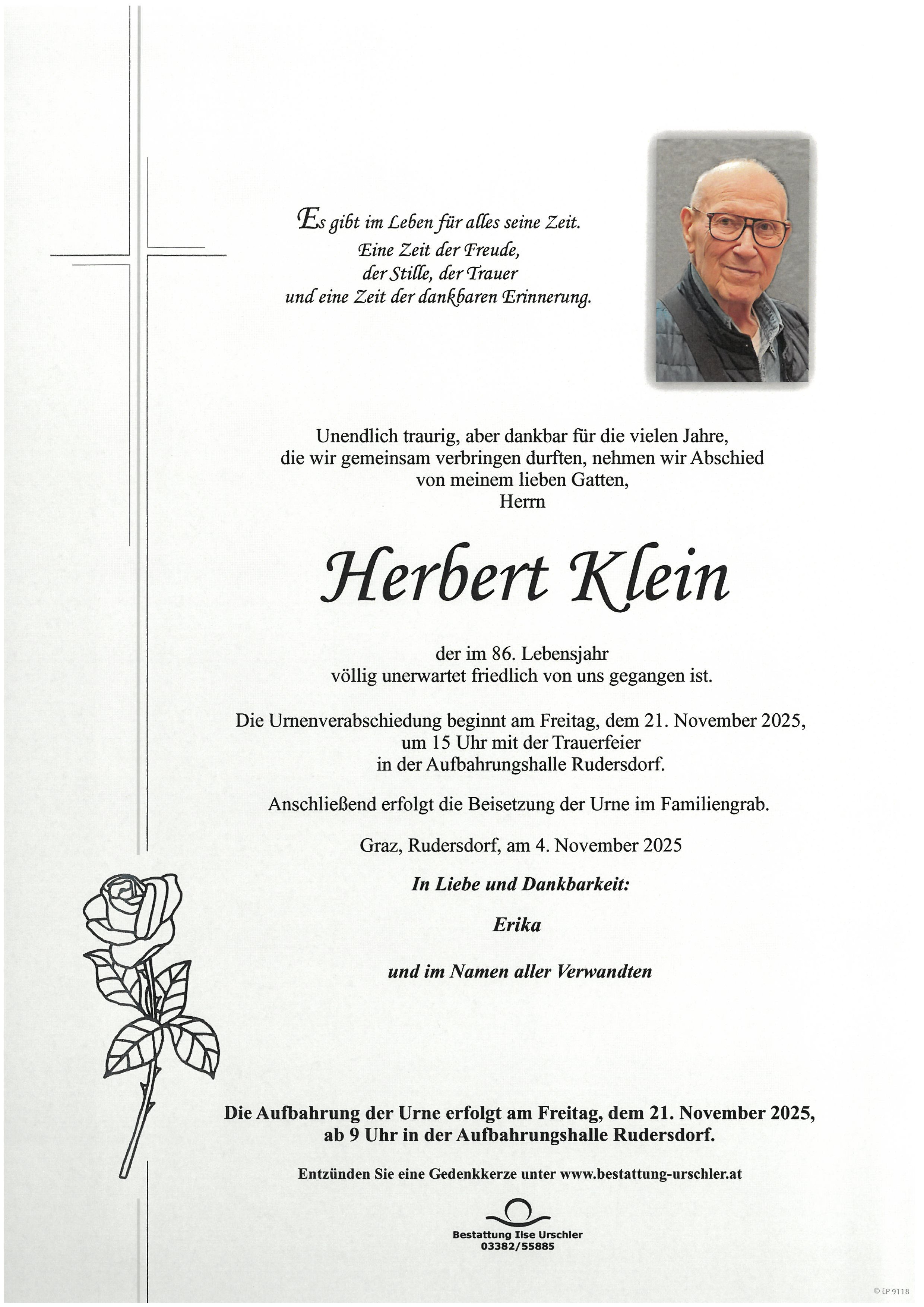 Traueranzeige von Herbert Klein
