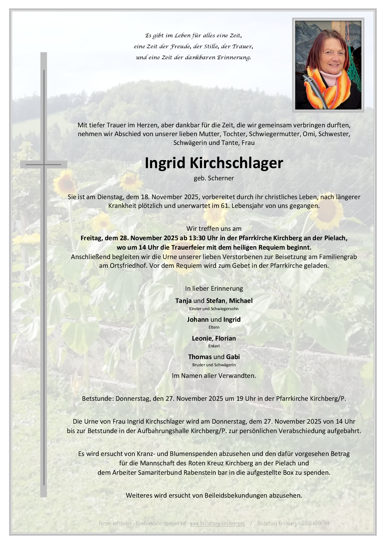 Traueranzeige von Ingrid Kirchschlager