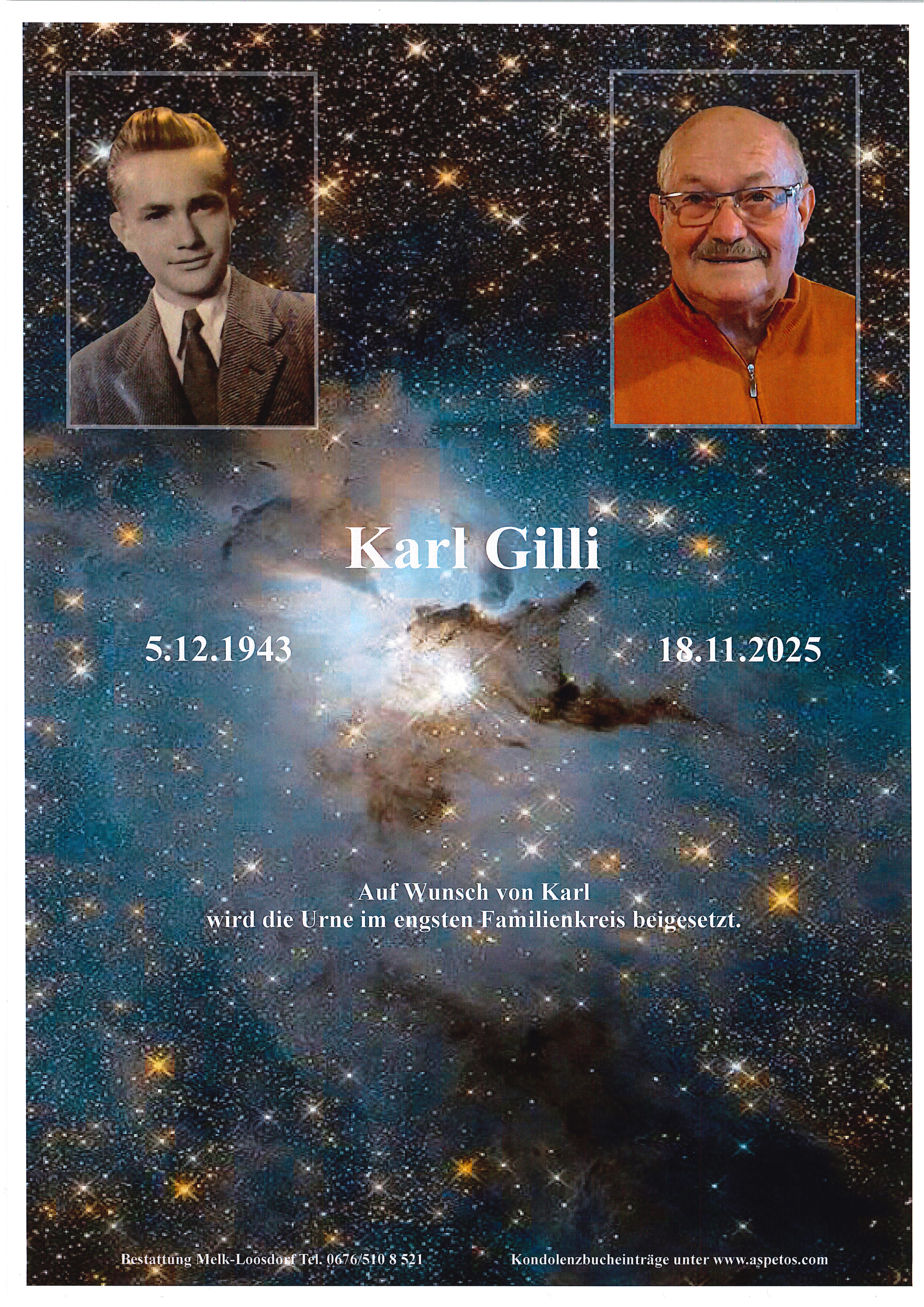 Traueranzeige von Karl Gilli