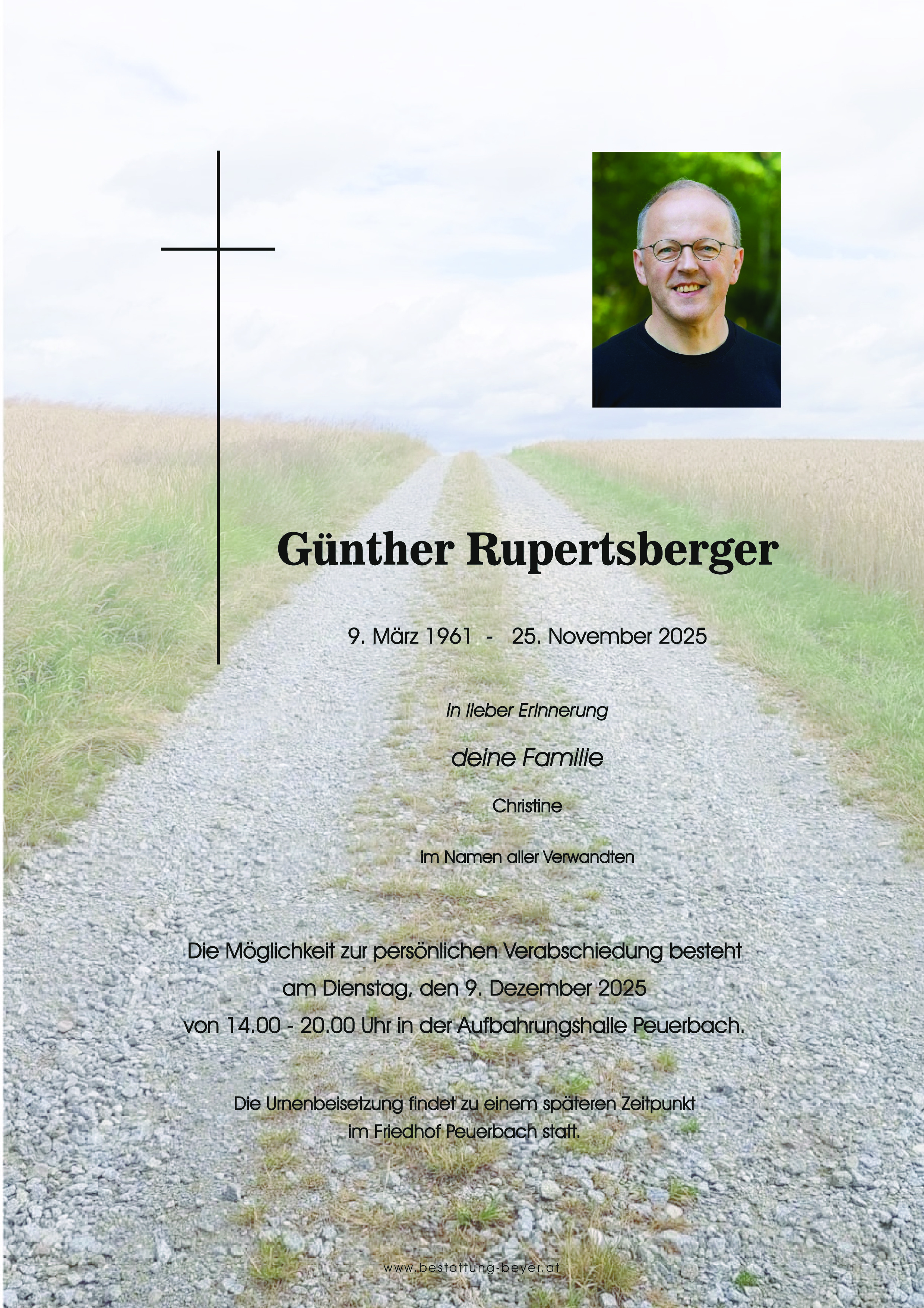 Traueranzeige von Günther Rupertsberger