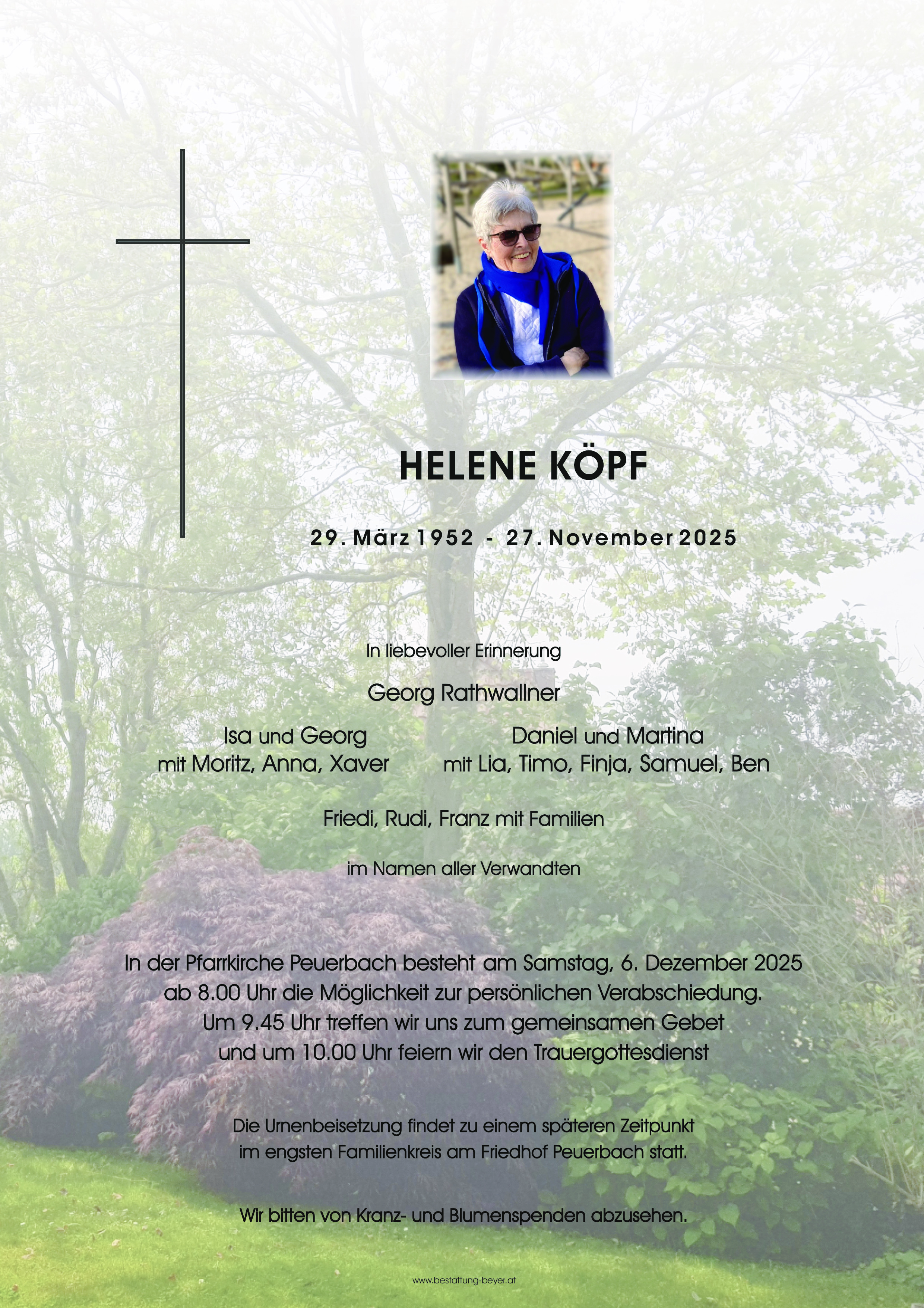 Traueranzeige von Helene Köpf