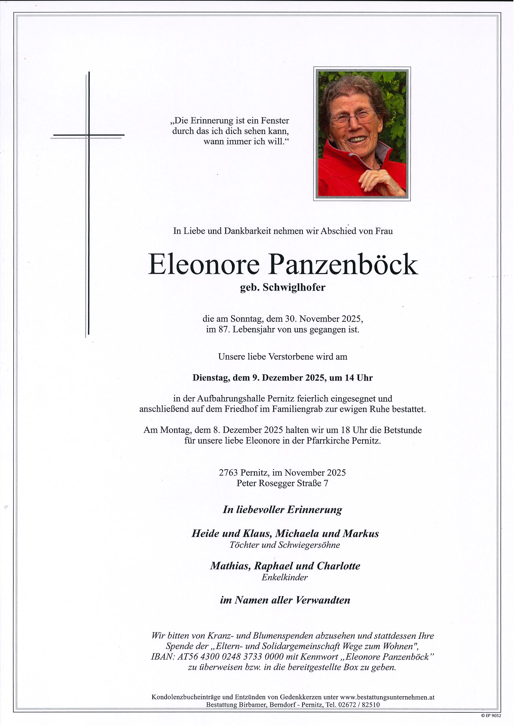 Traueranzeige von Eleonore Panzenböck