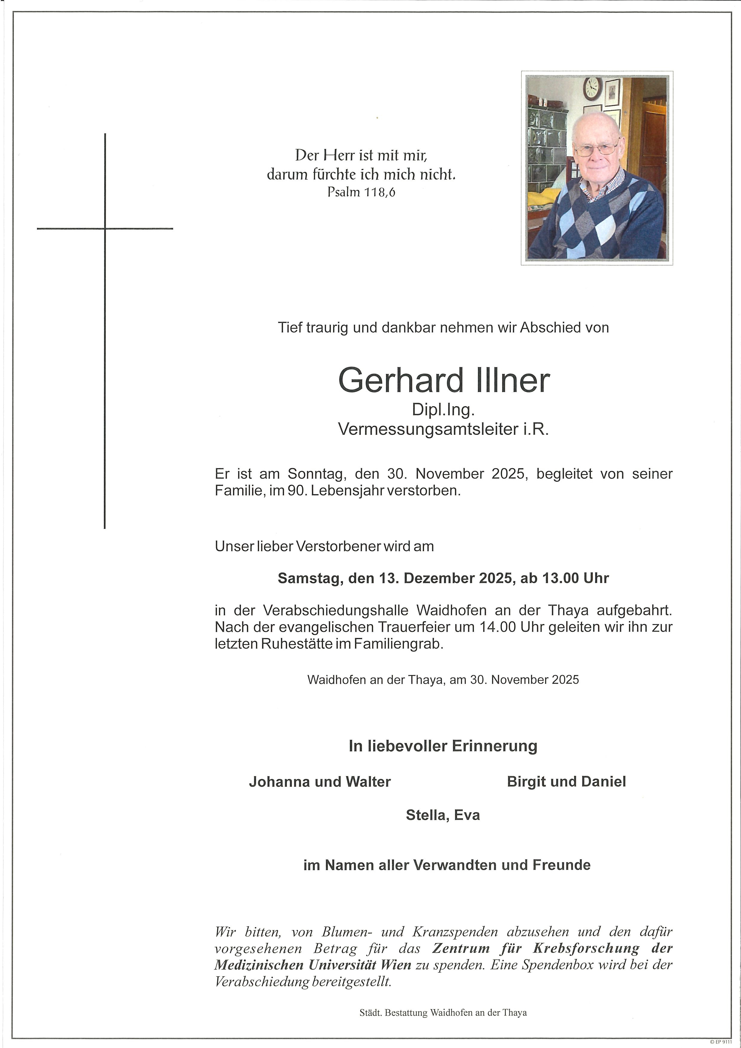 Traueranzeige von Dipl.-Ing. Gerhard Illner