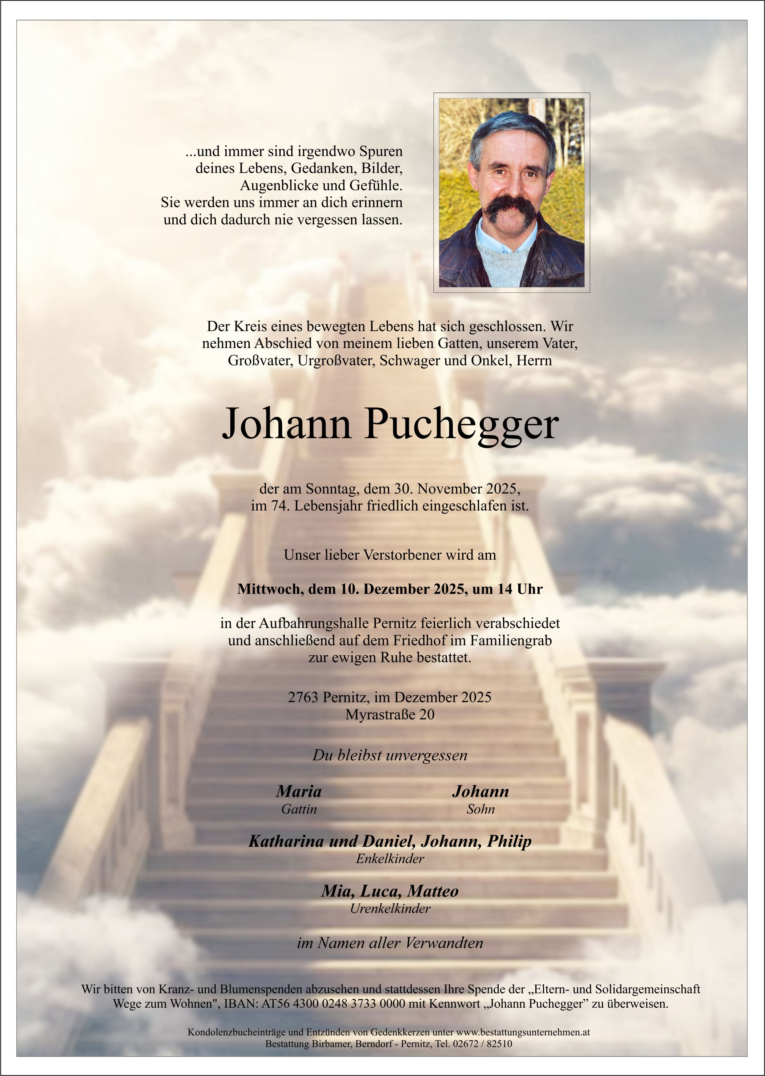 Traueranzeige von Johann Puchegger