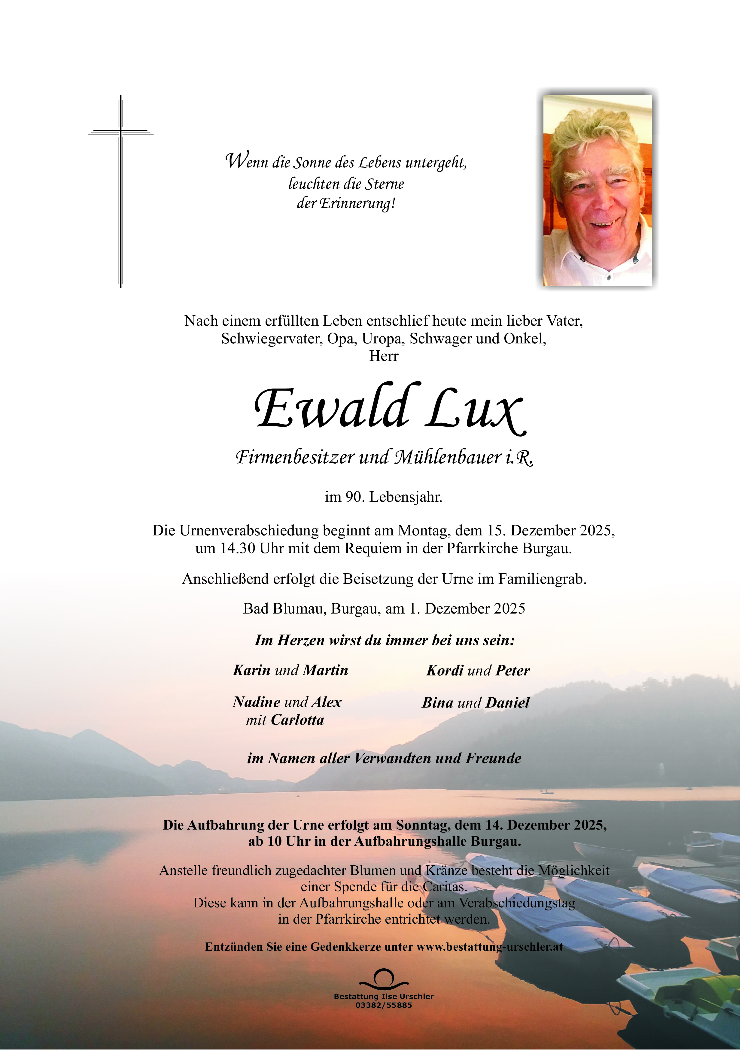 Traueranzeige von Ewald Lux