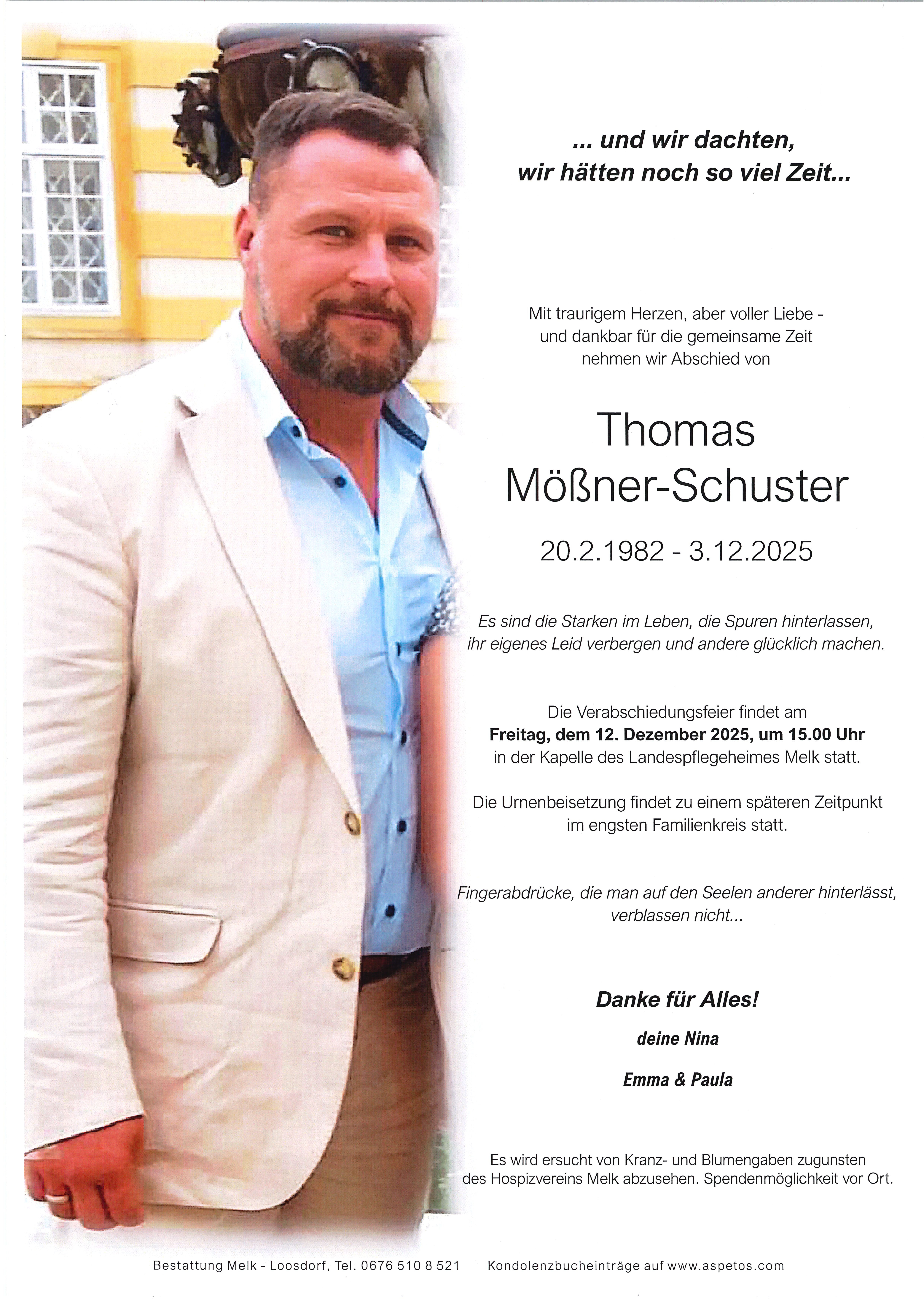 Traueranzeige von Thomas Mößner-Schuster