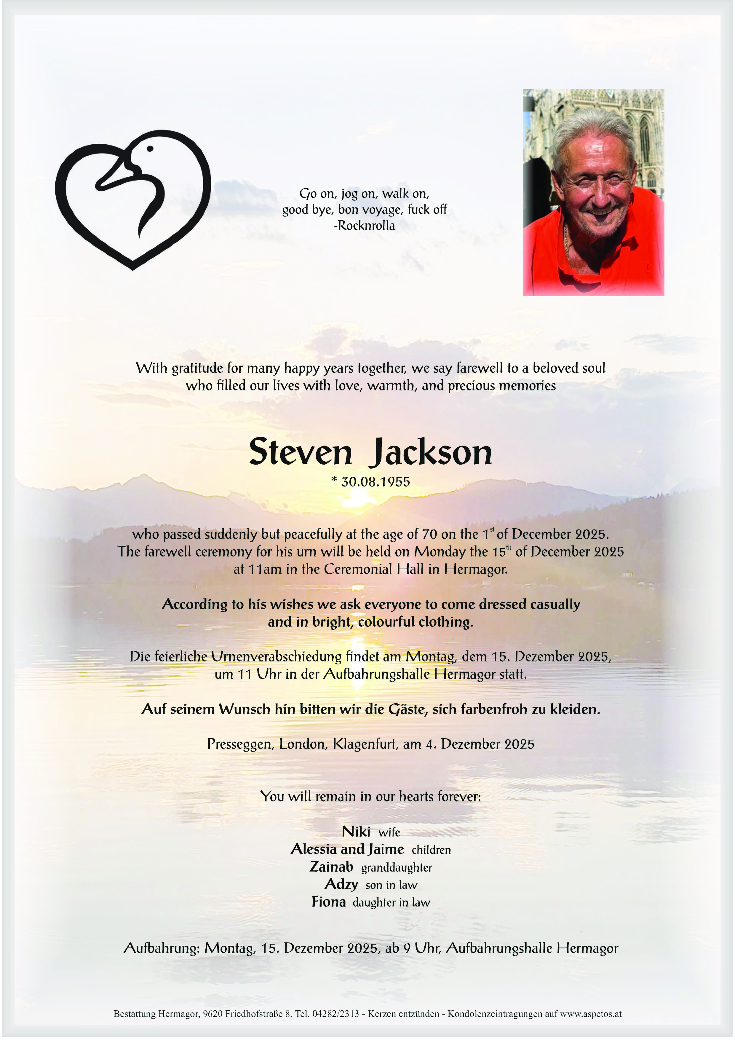 Traueranzeige von Steven Jackson