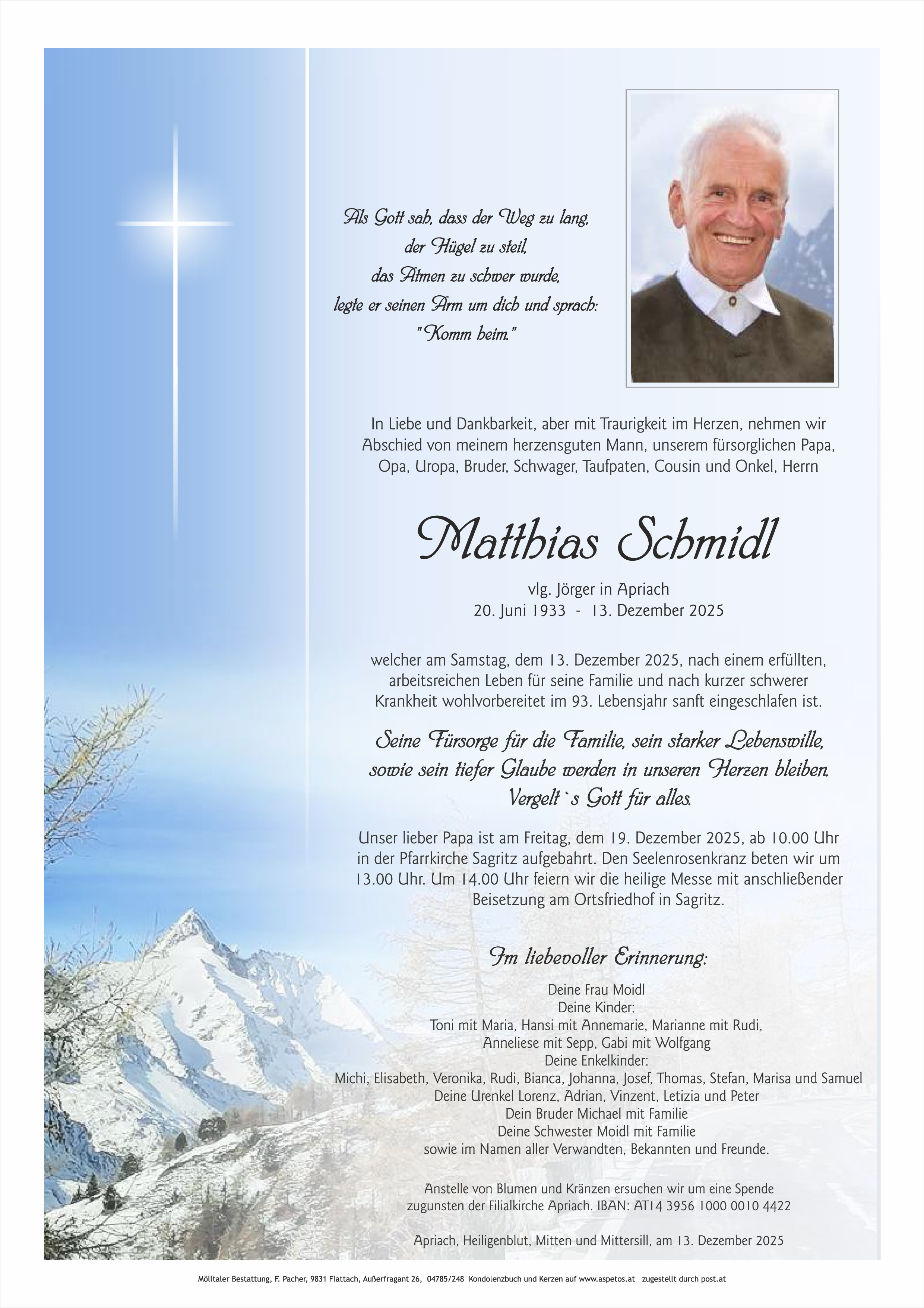 Traueranzeige von Matthias Schmidl