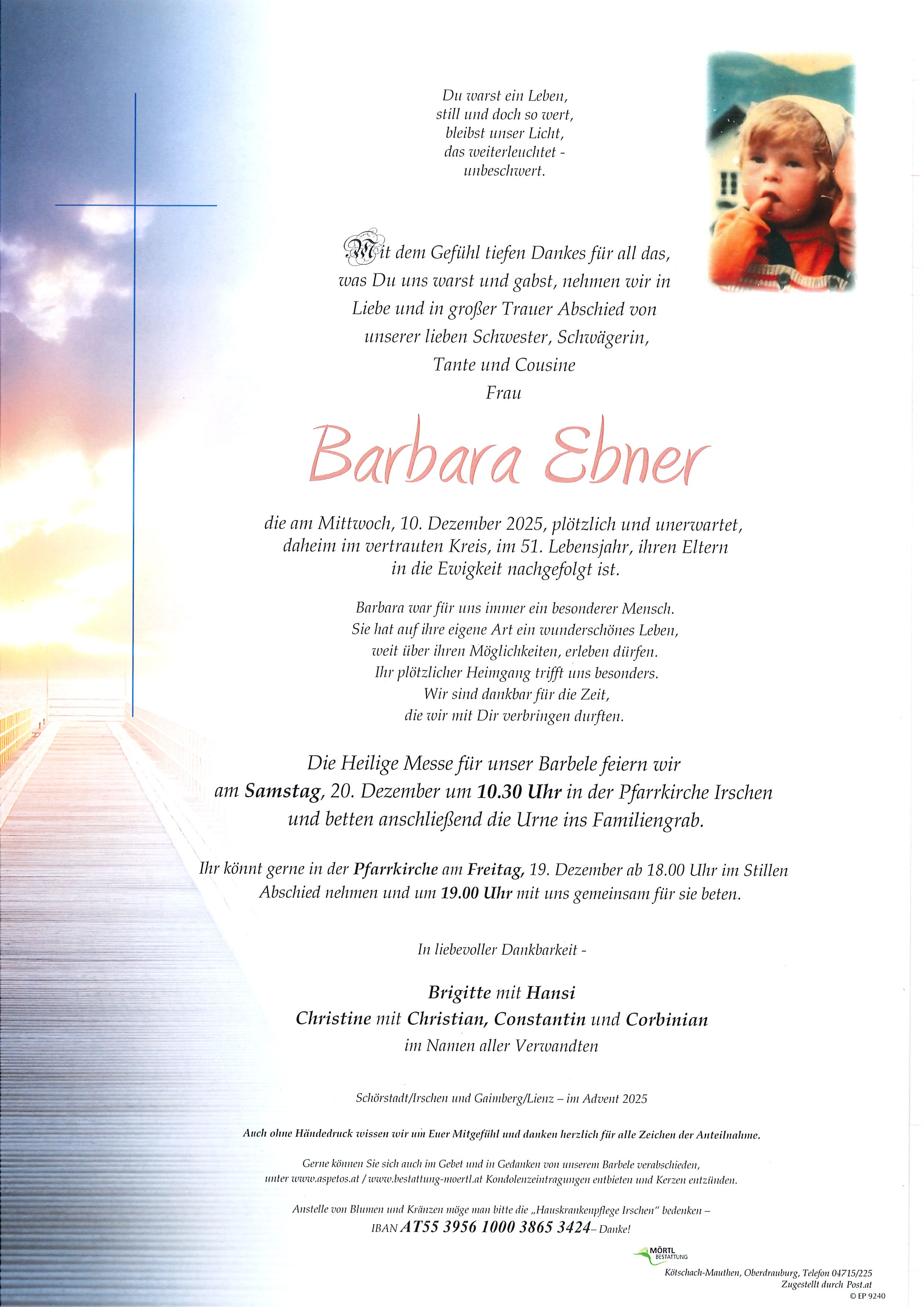 Traueranzeige von Barbara Ebner