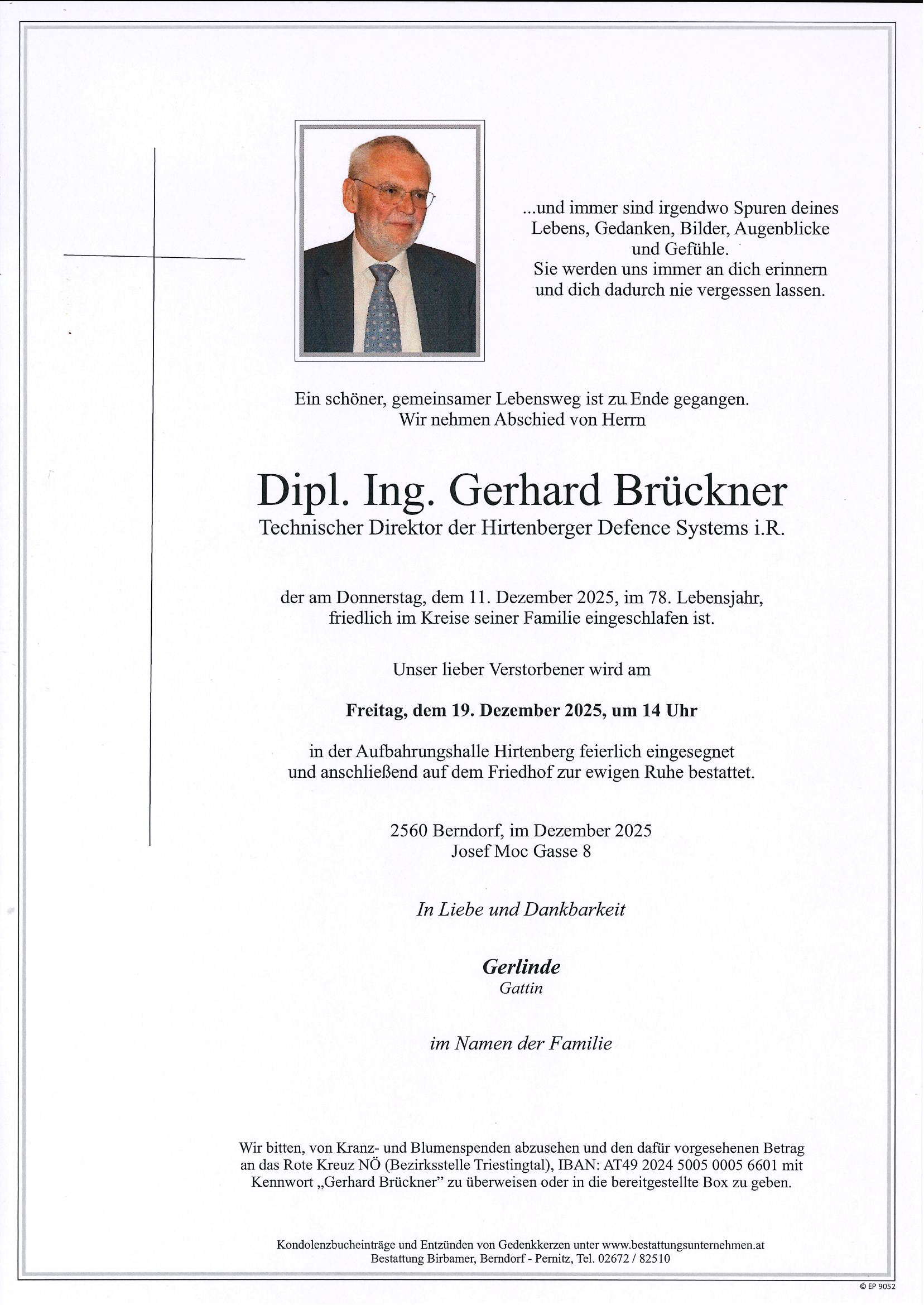 Traueranzeige von Dipl.-Ing. Gerhard Brückner