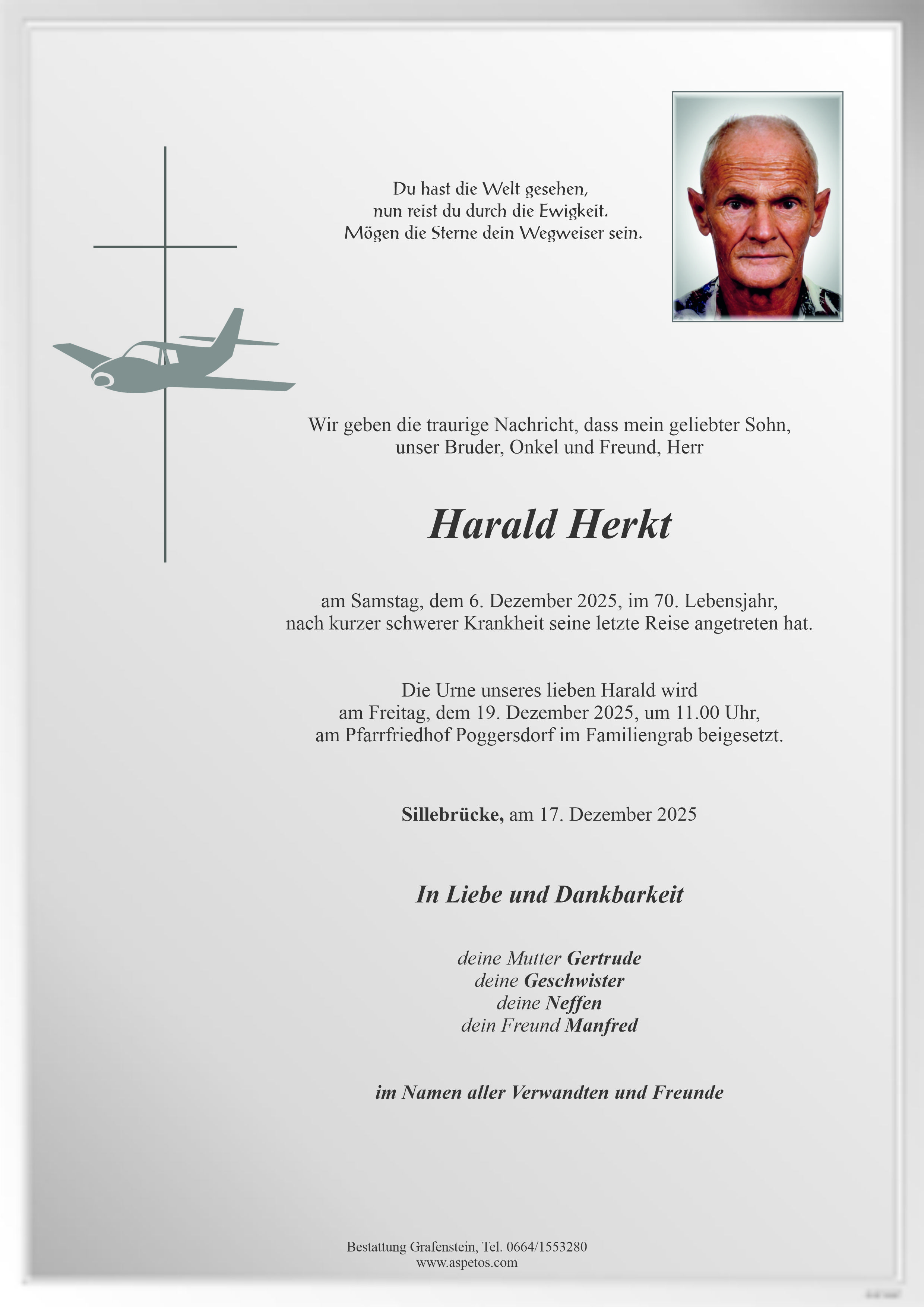 Traueranzeige von Harald Herkt