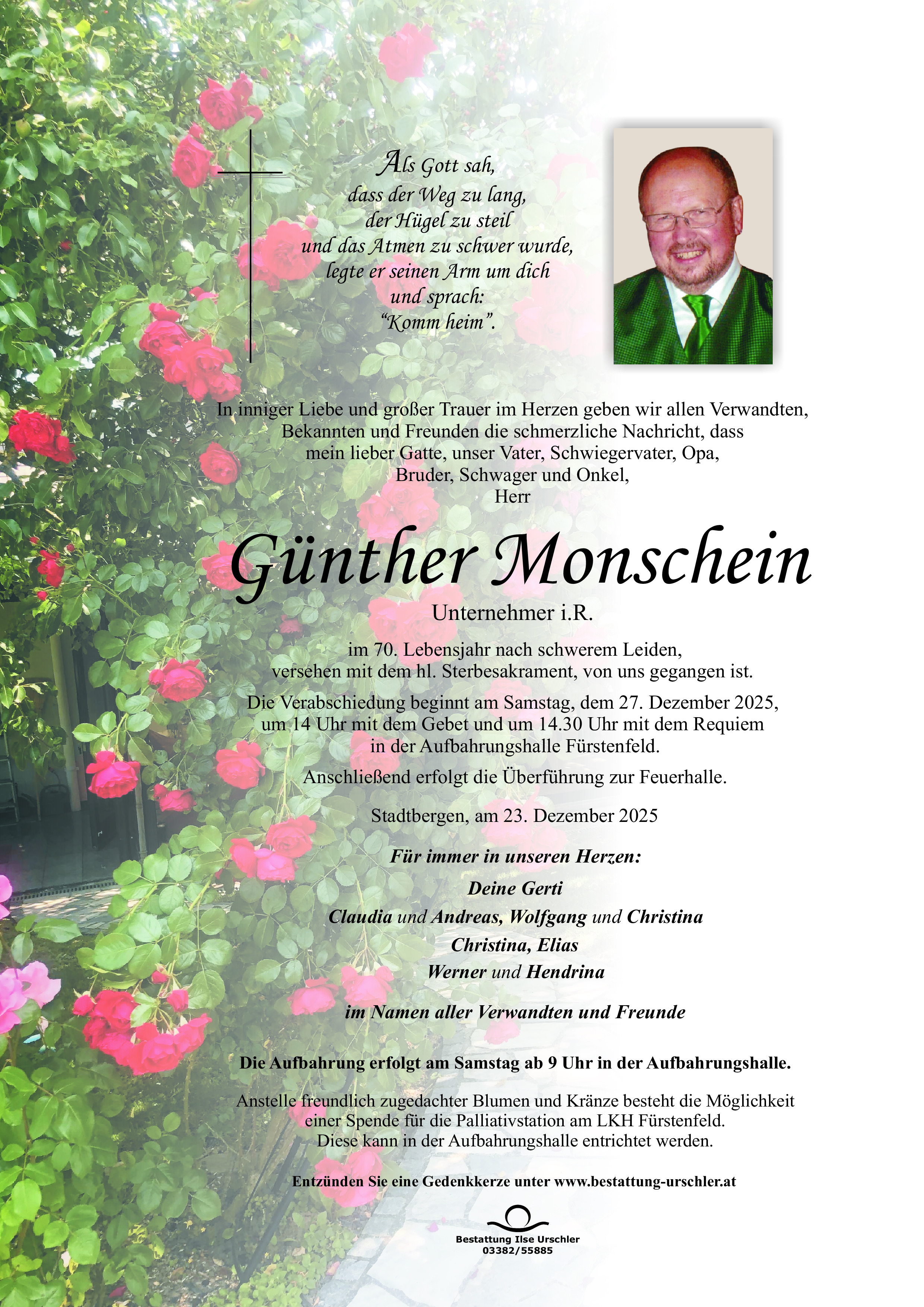 Traueranzeige von Günther Monschein