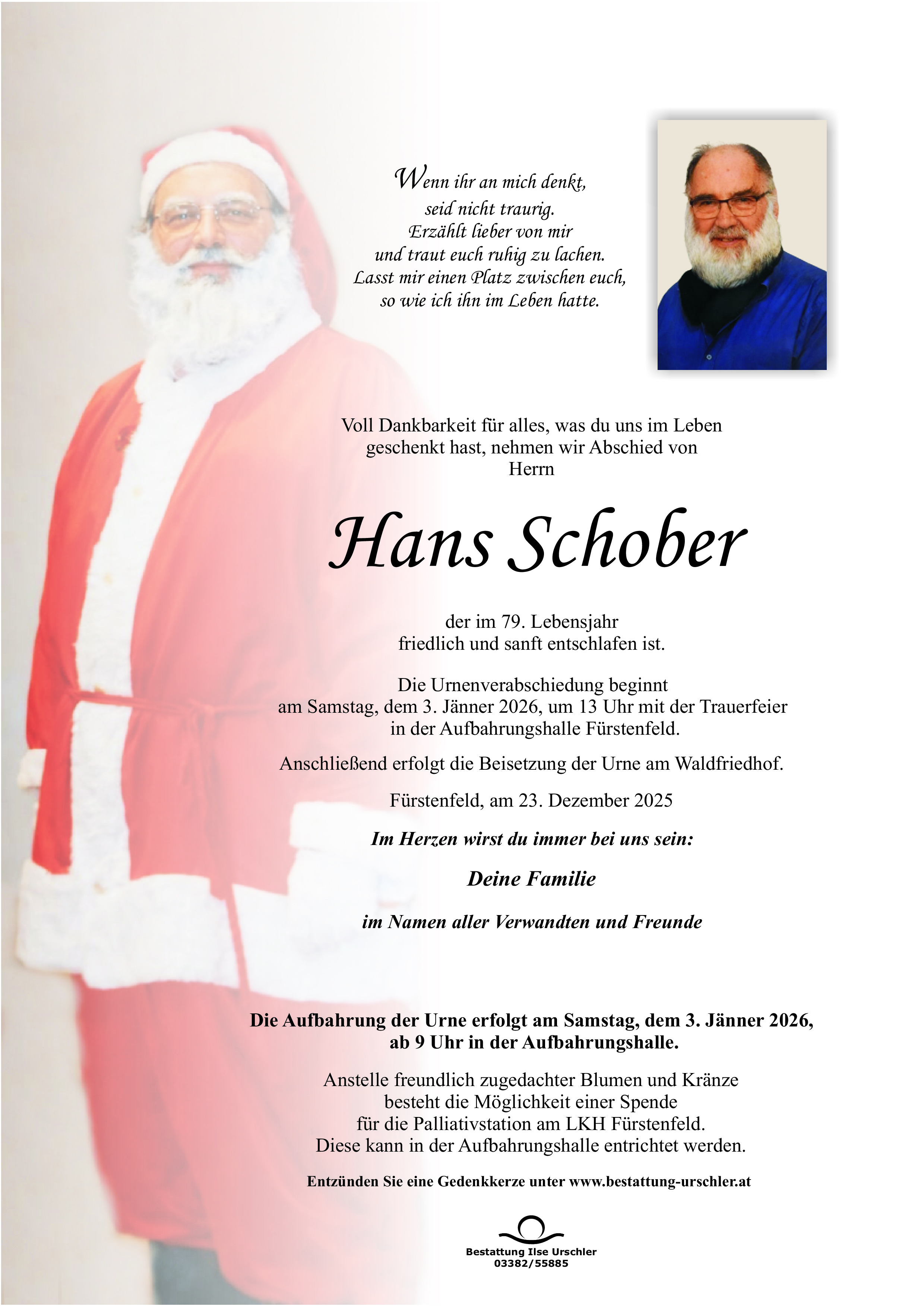 Traueranzeige von Hans Schober