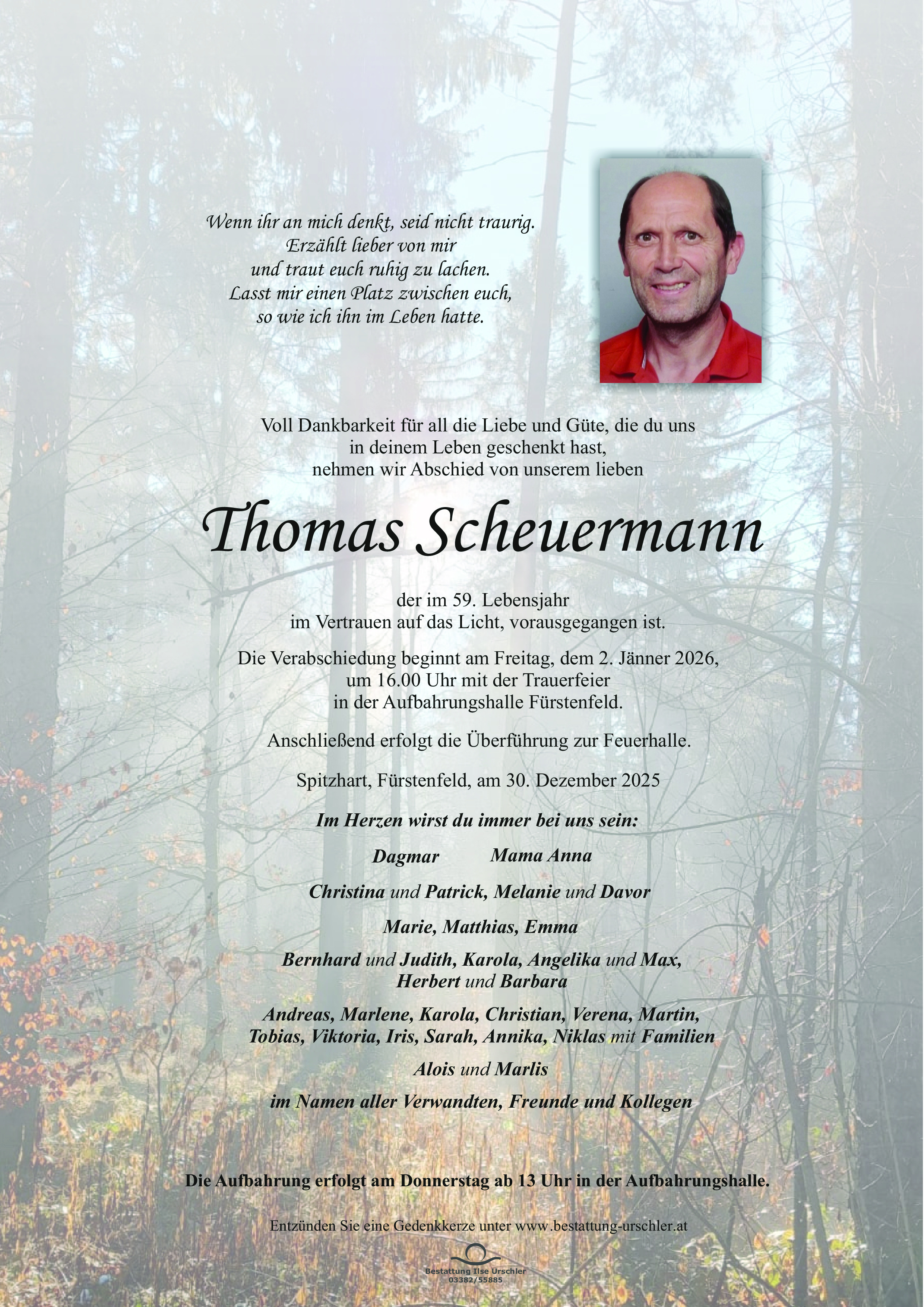 Traueranzeige von Thomas Scheuermann