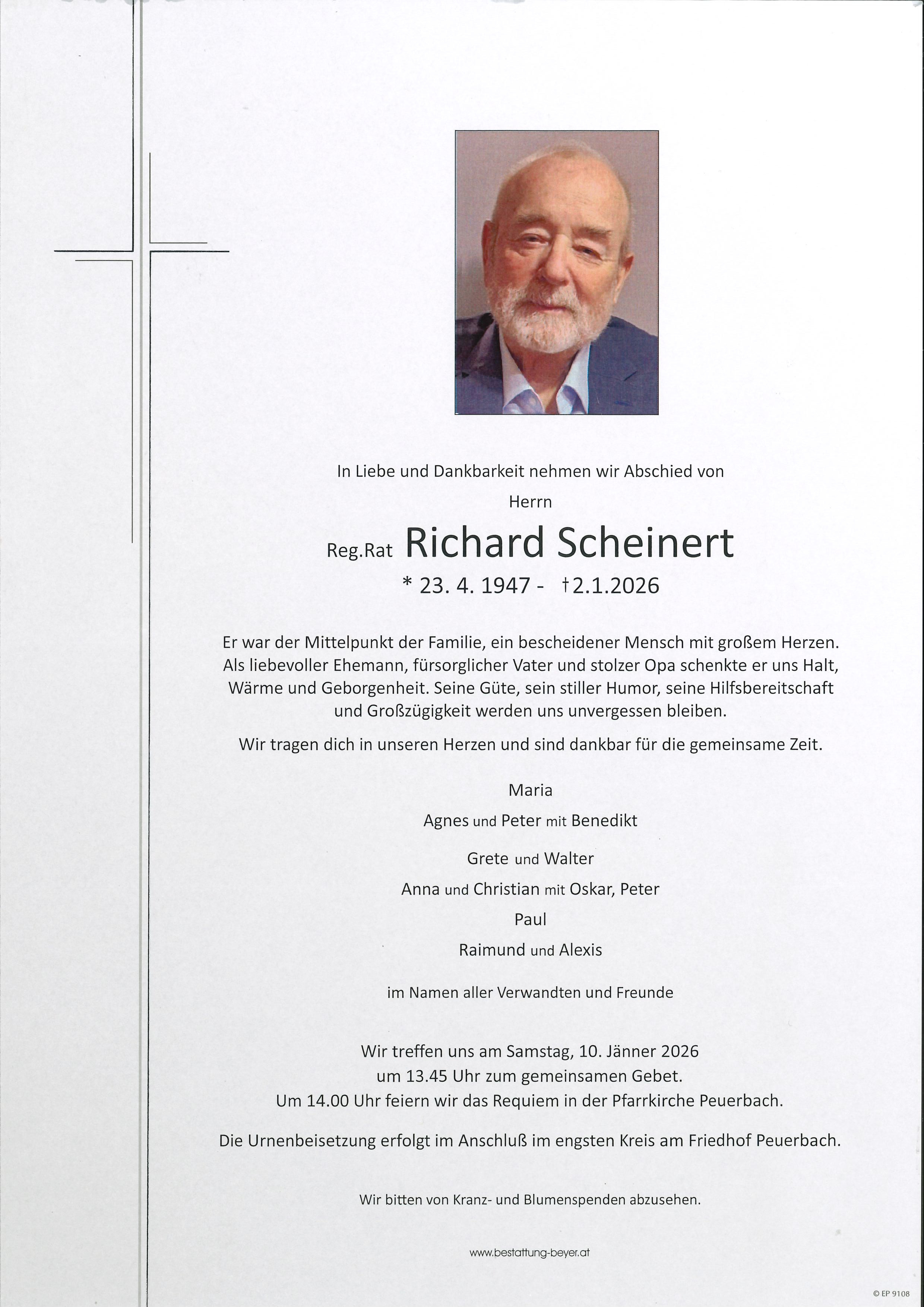 Traueranzeige von Richard Scheinert