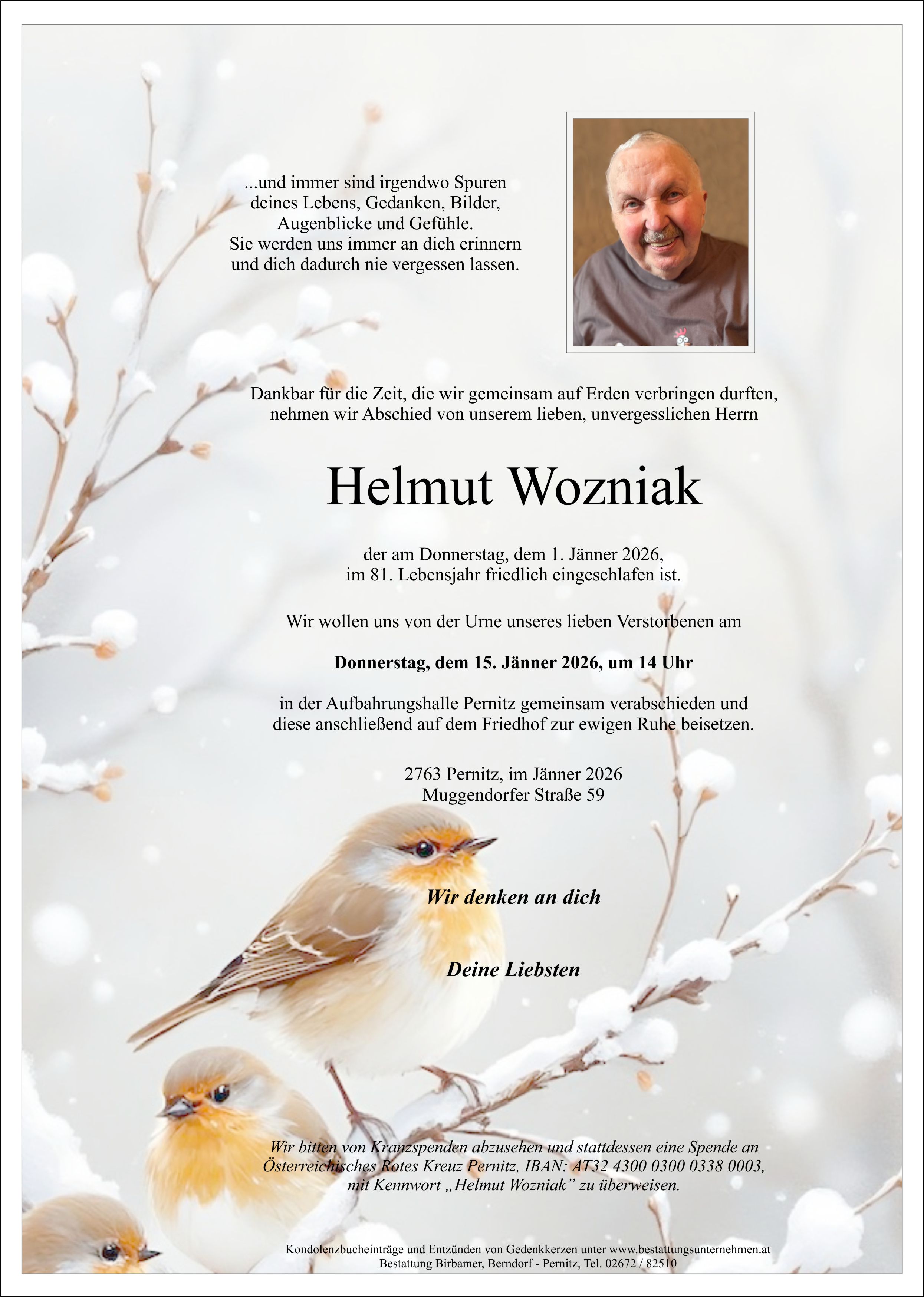 Traueranzeige von Helmut Wozniak