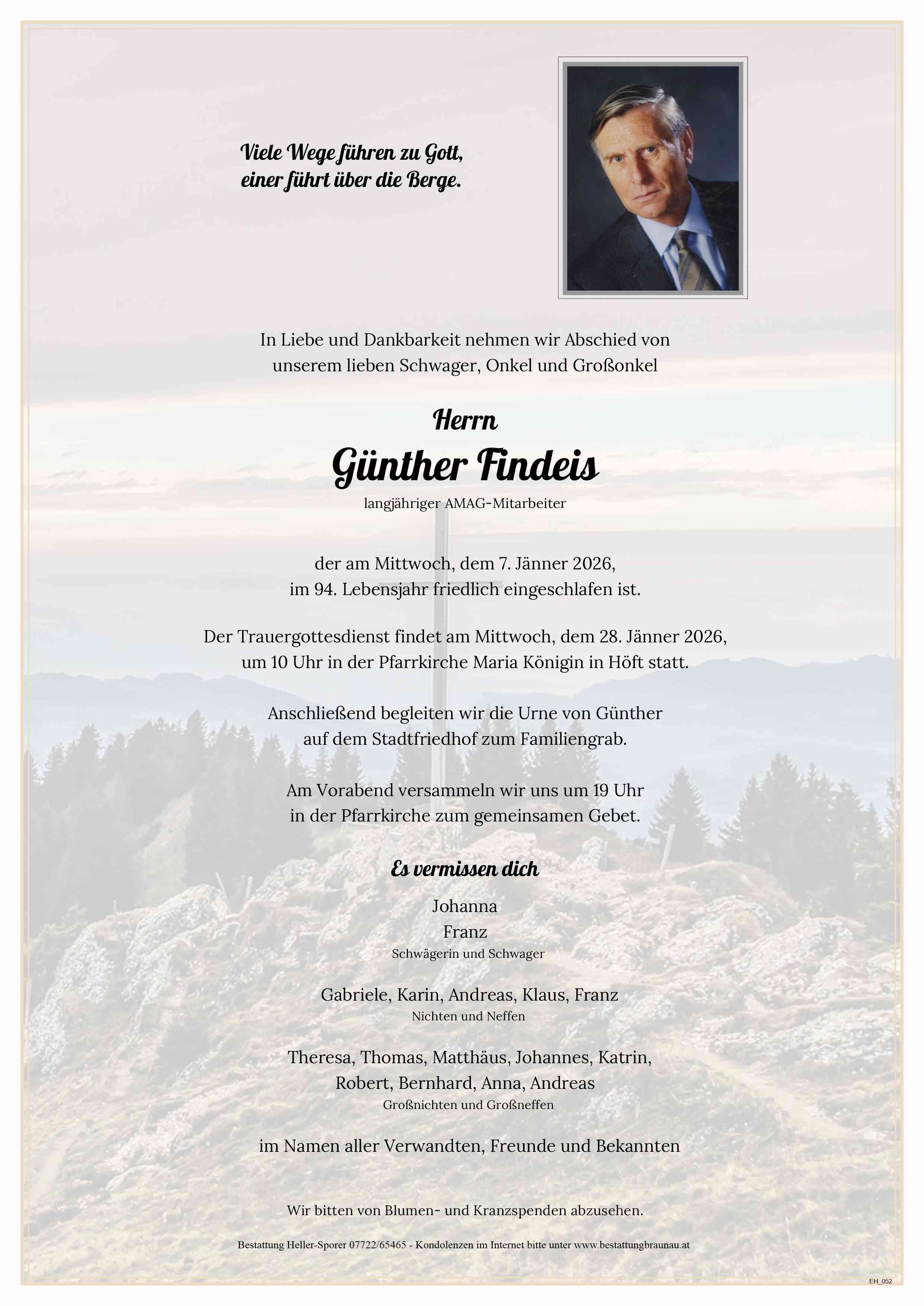 Traueranzeige von Günther Findeis