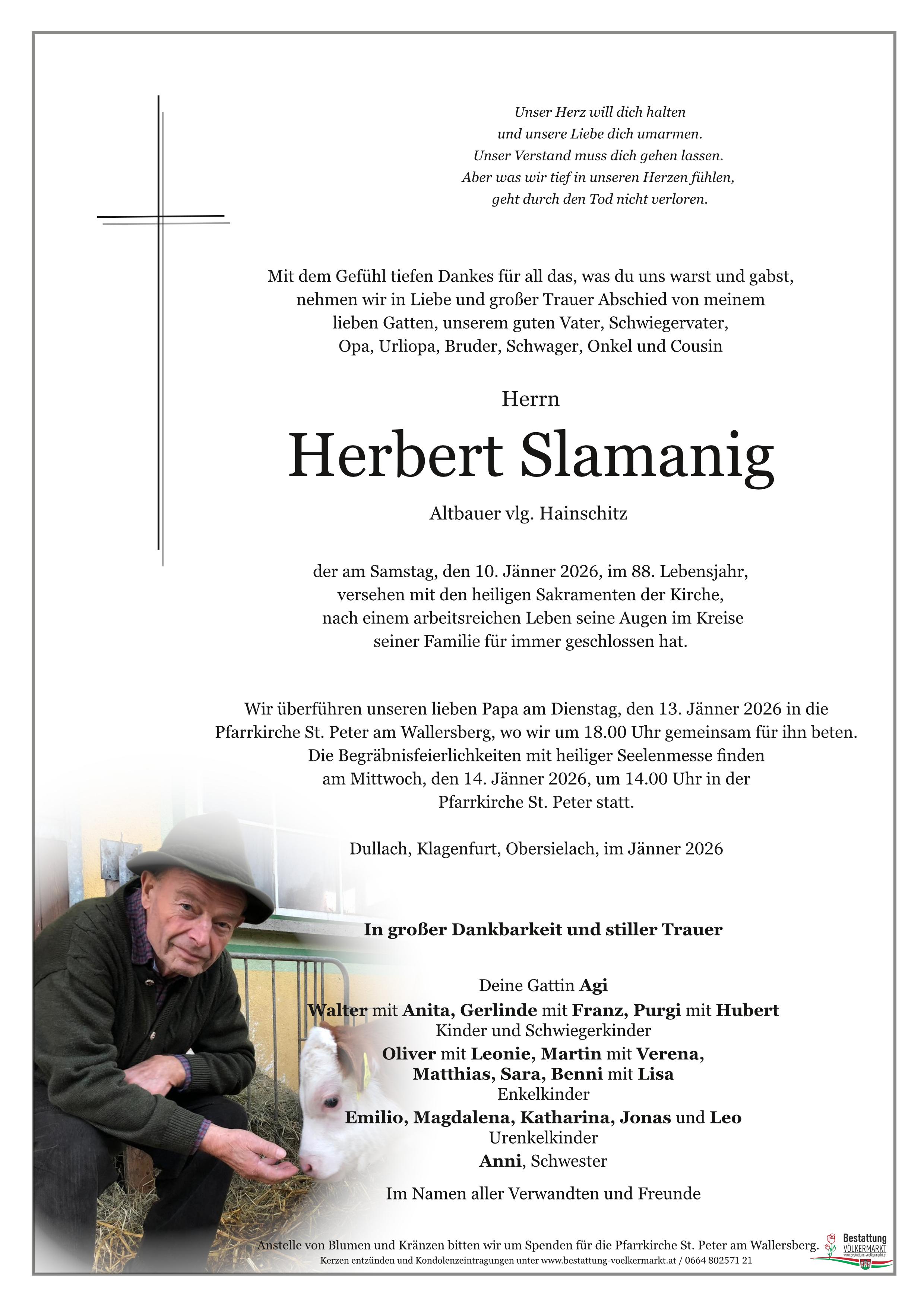 Traueranzeige von Herbert Slamanig