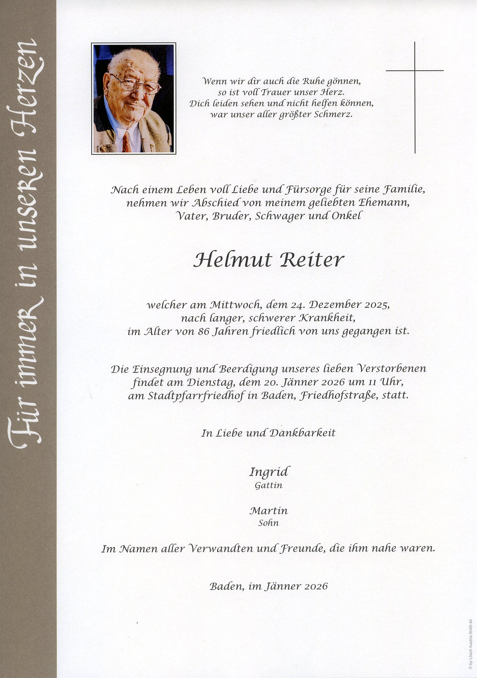 Traueranzeige von Helmut Reiter