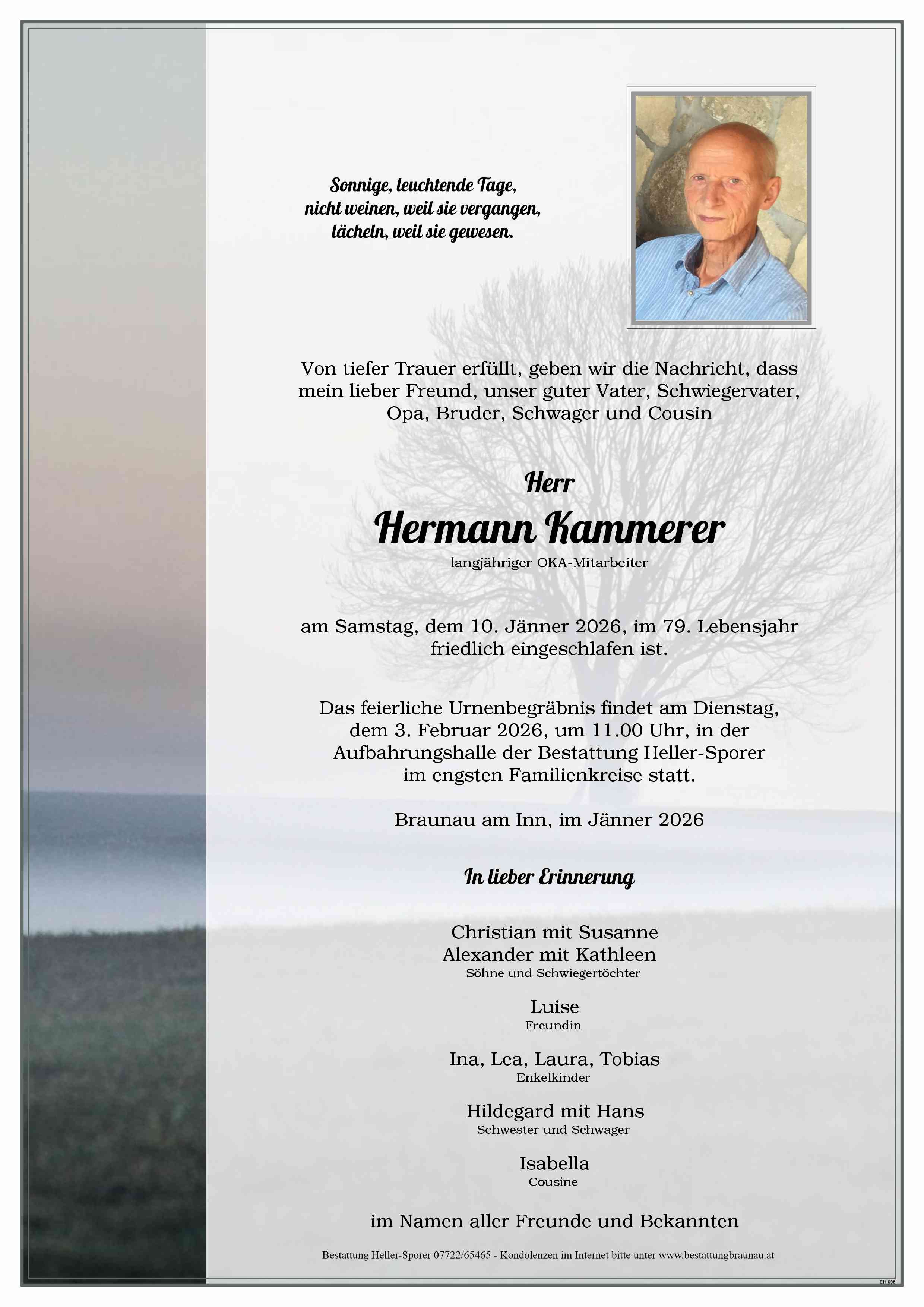 Traueranzeige von Hermann Kammerer