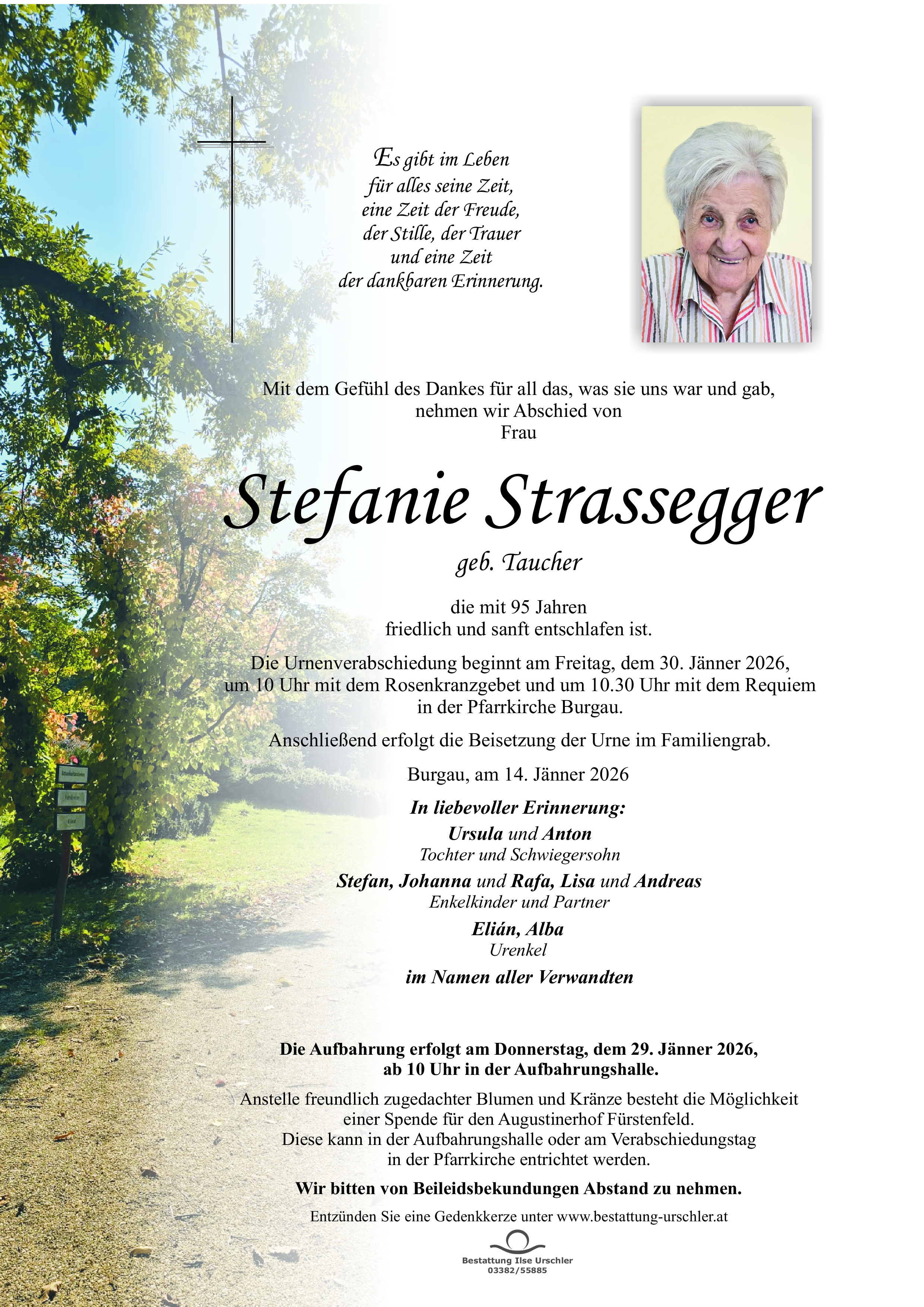 Traueranzeige von Stefanie Strassegger