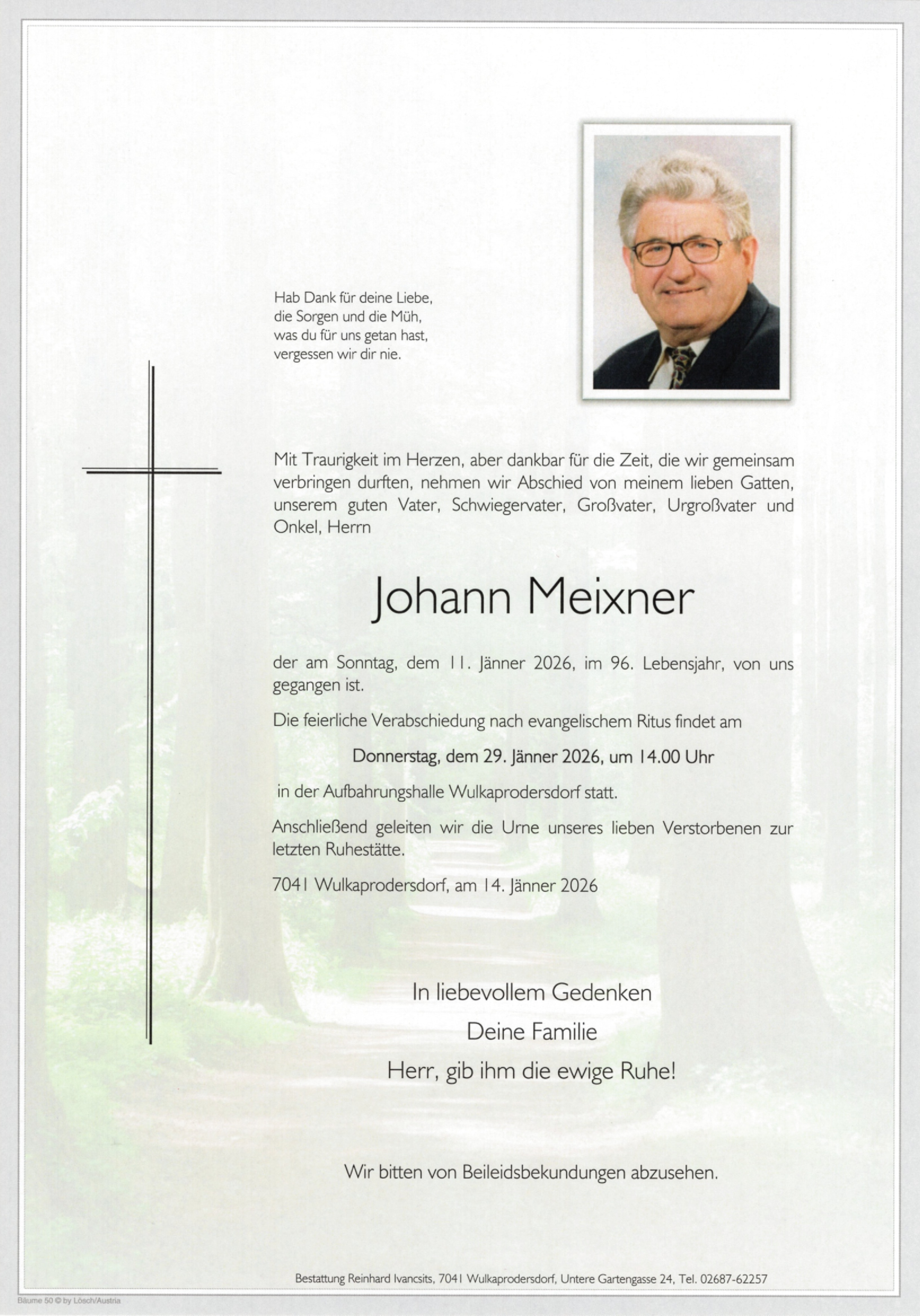 Traueranzeige von Johann Meixner