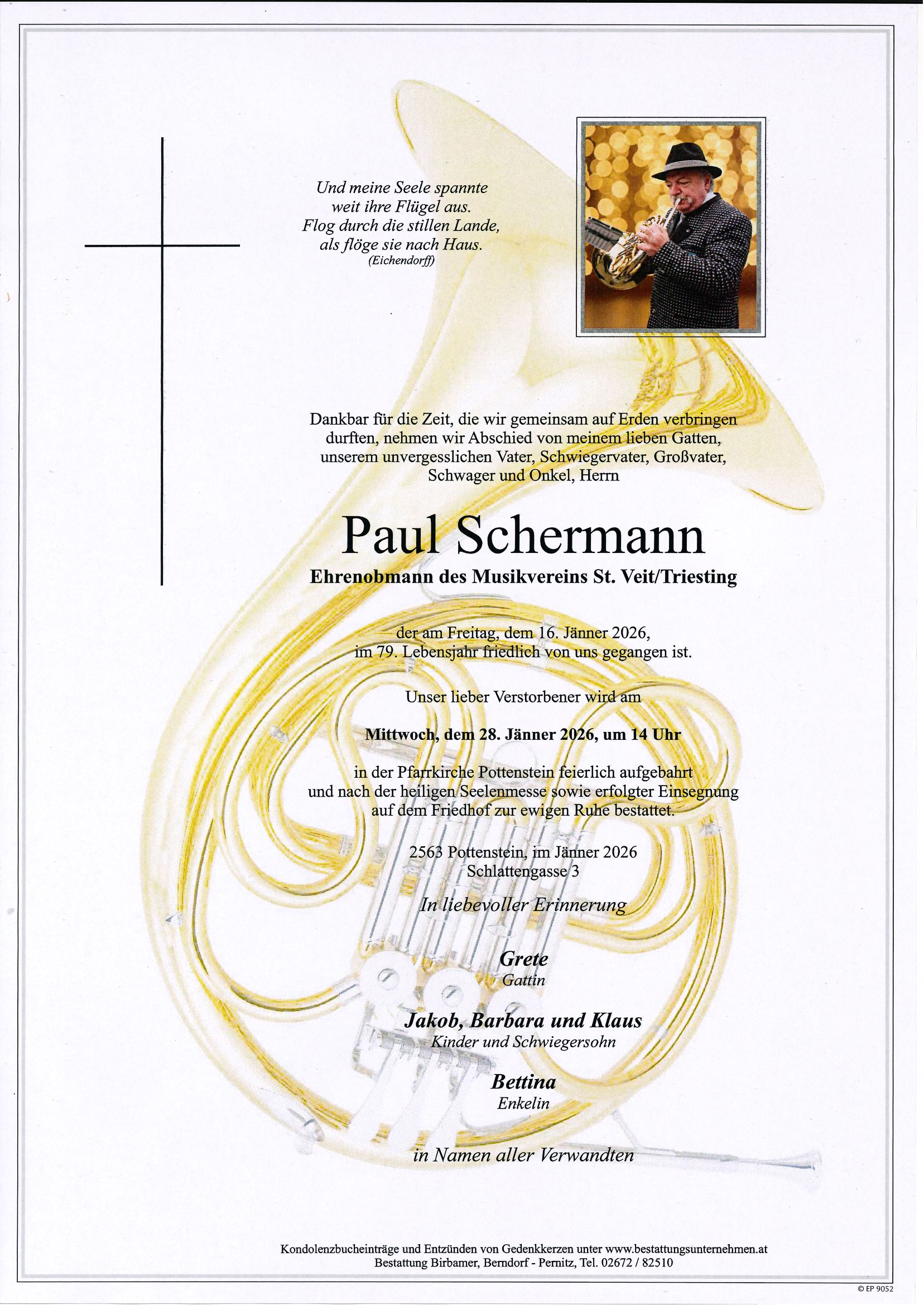 Traueranzeige von Paul Schermann