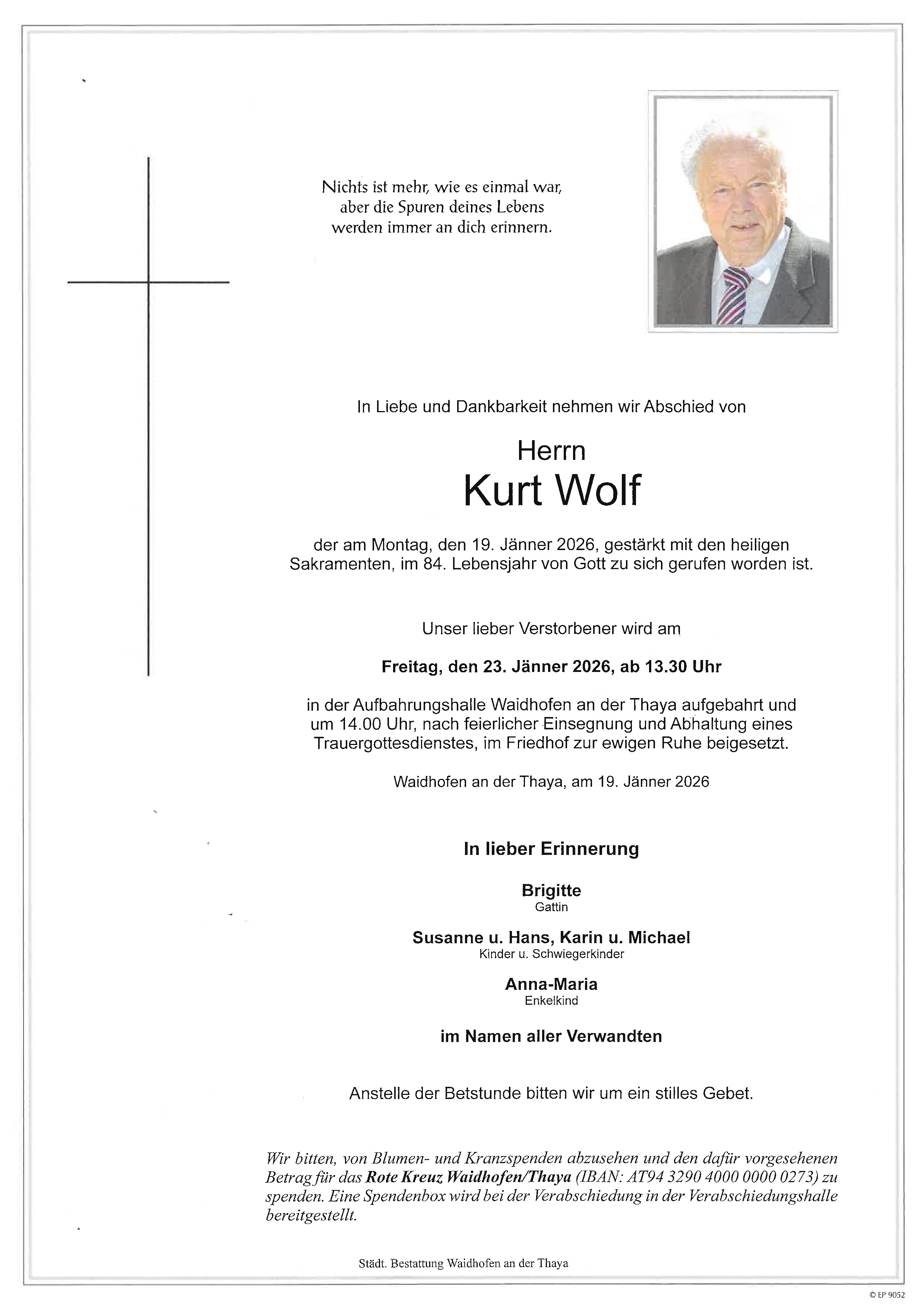 Traueranzeige von Kurt Wolf