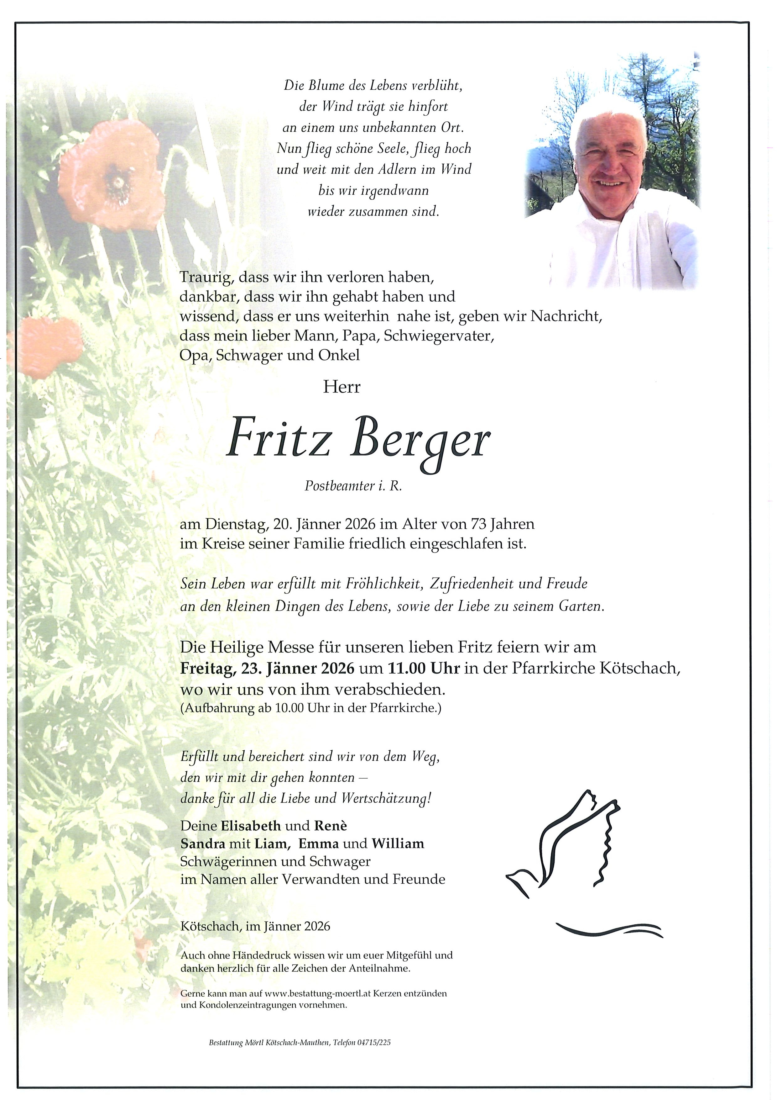 Traueranzeige von Fritz Berger