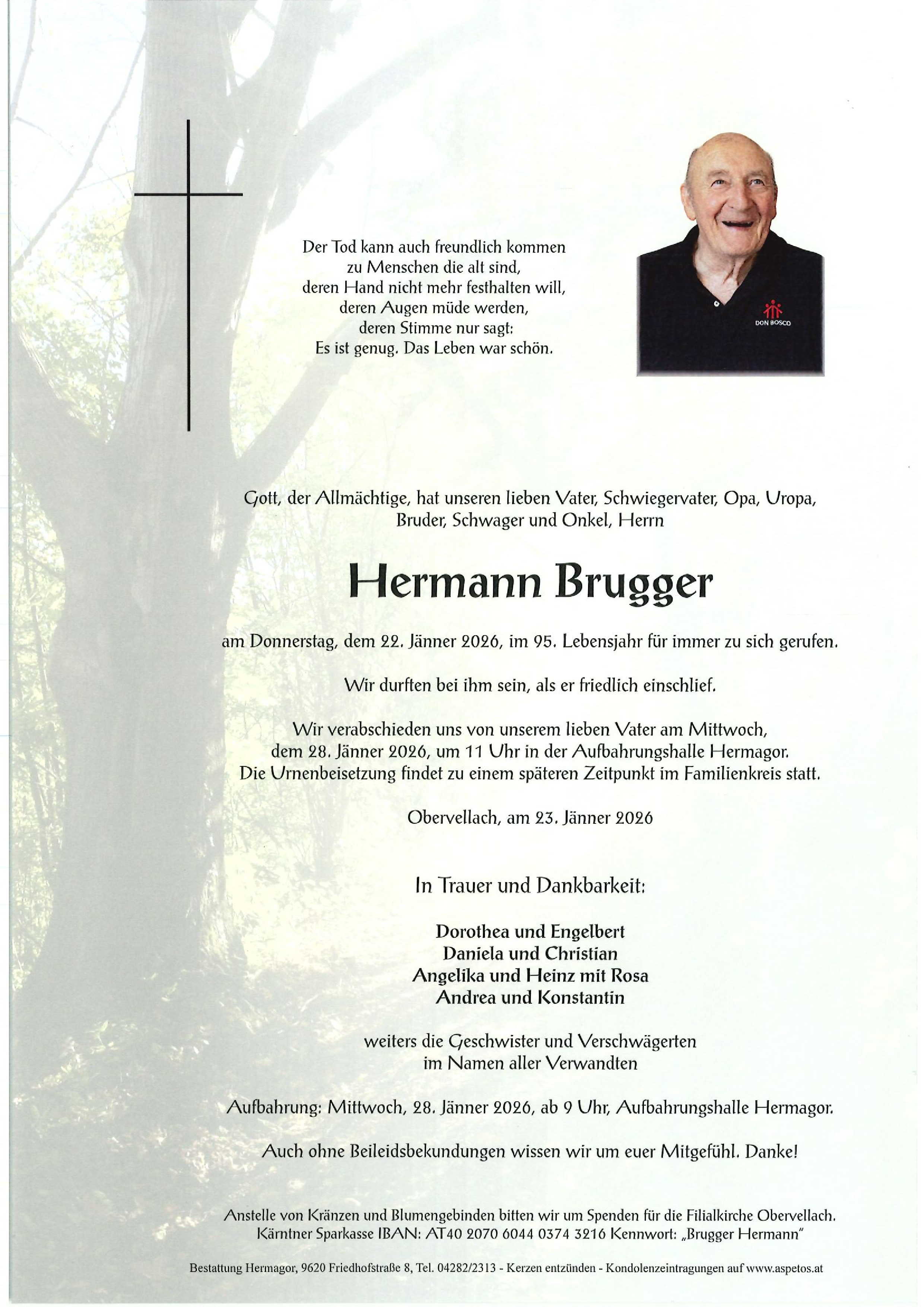 Traueranzeige von Hermann Brugger