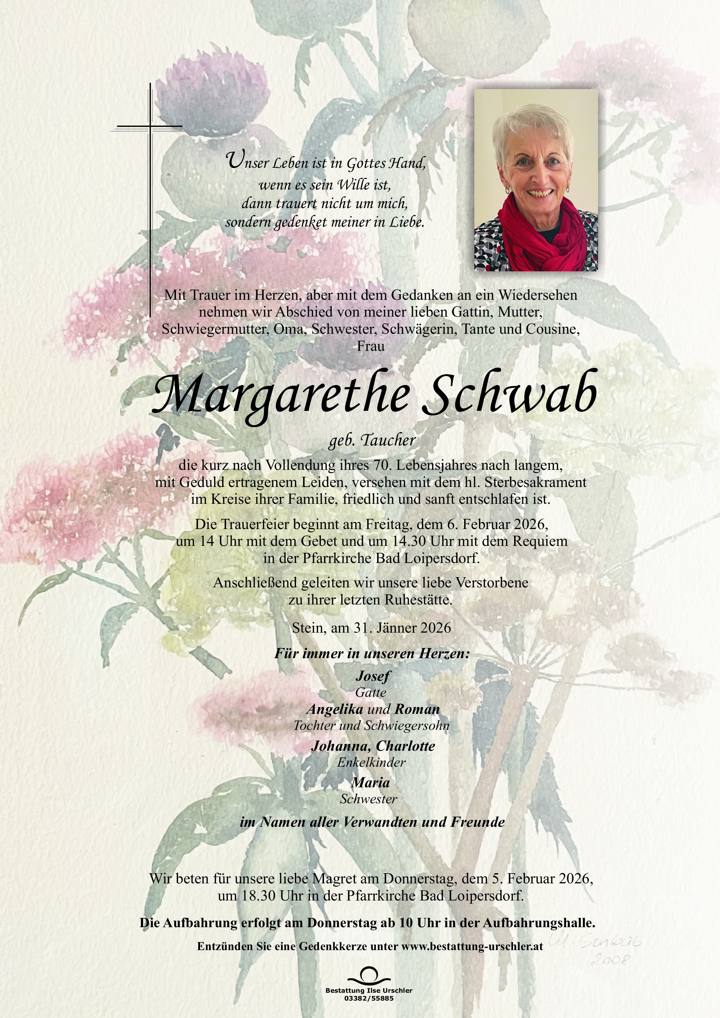 Traueranzeige von Margarethe Schwab