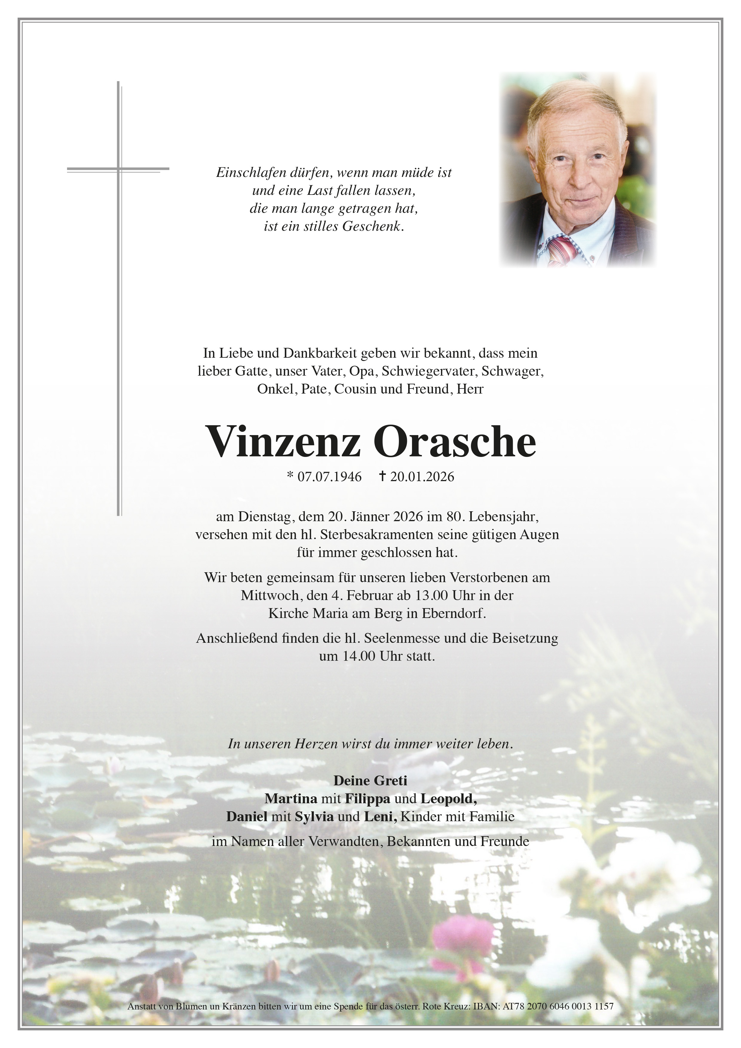 Traueranzeige von Vinzenz Orasche