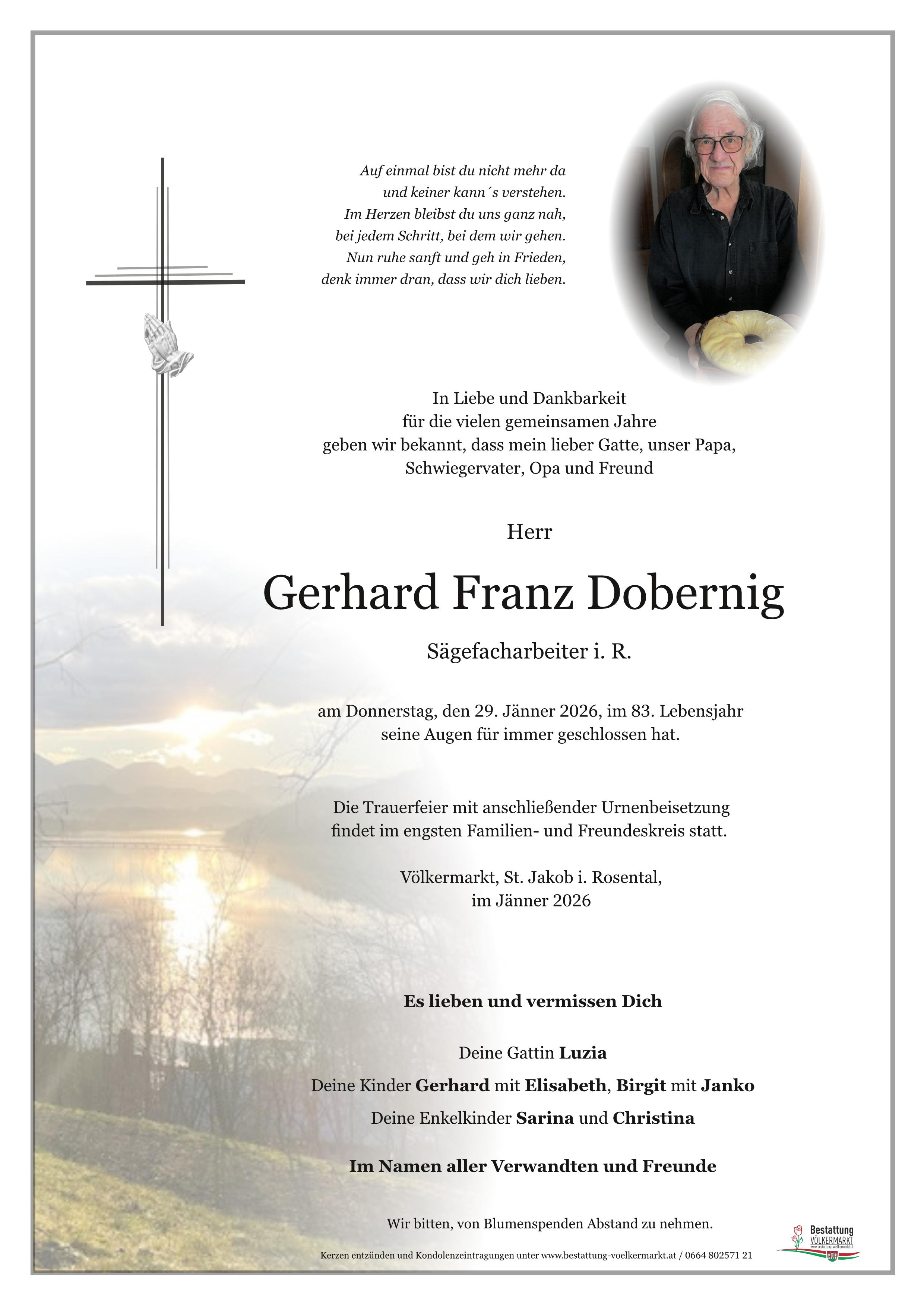 Traueranzeige von Gerhard Franz Dobernig