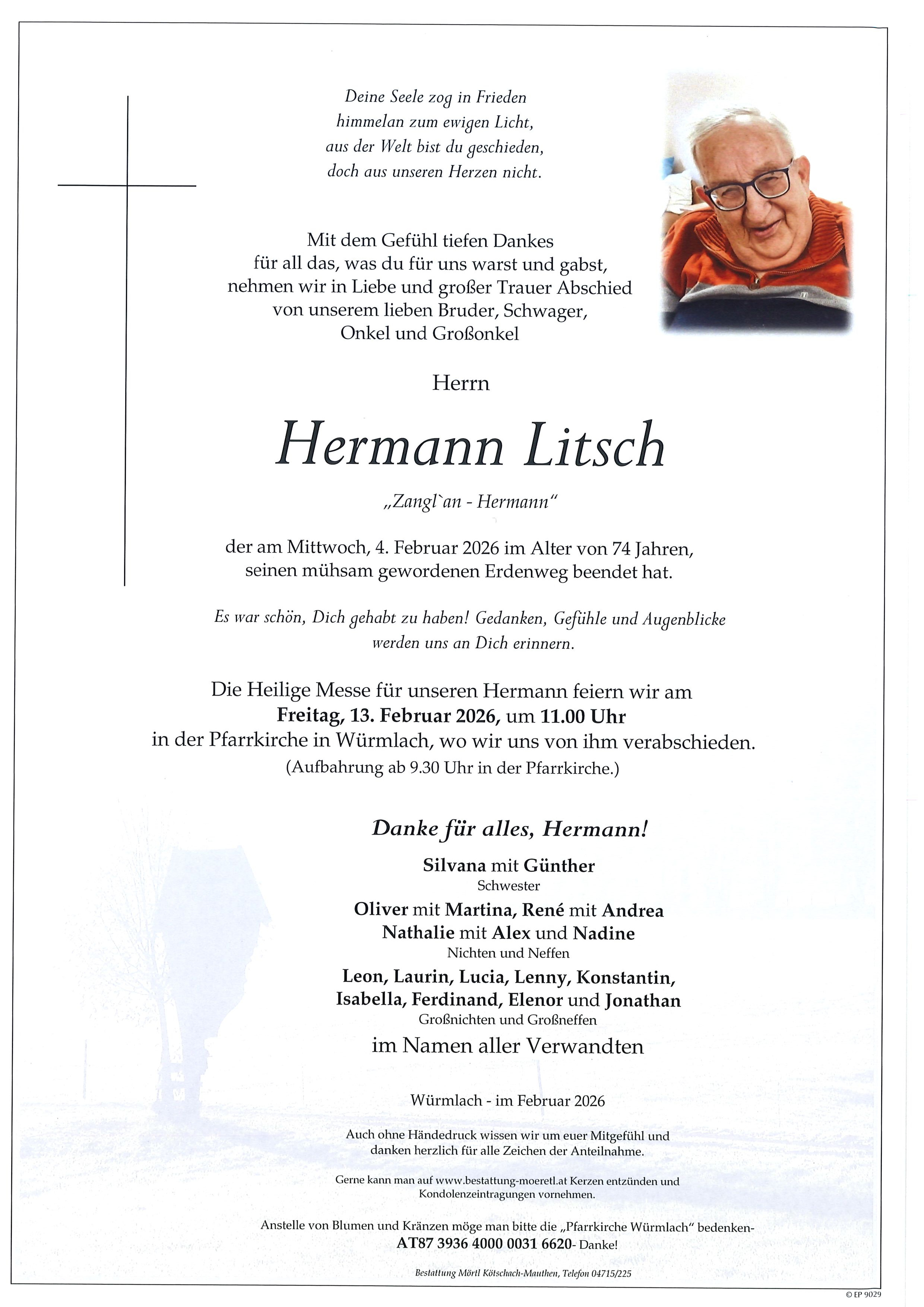 Traueranzeige von Hermann Litsch