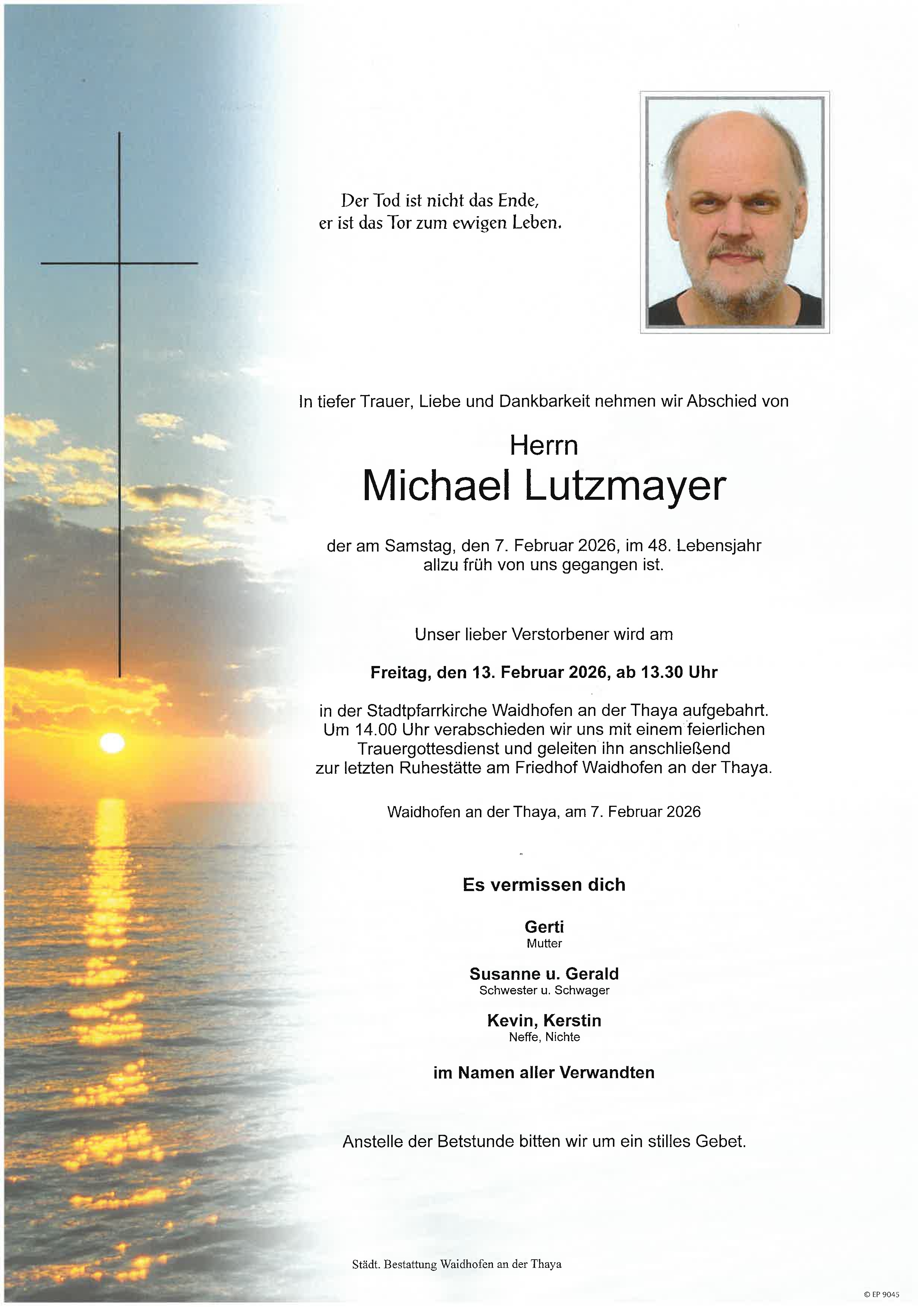 Traueranzeige von Michael Lutzmayer