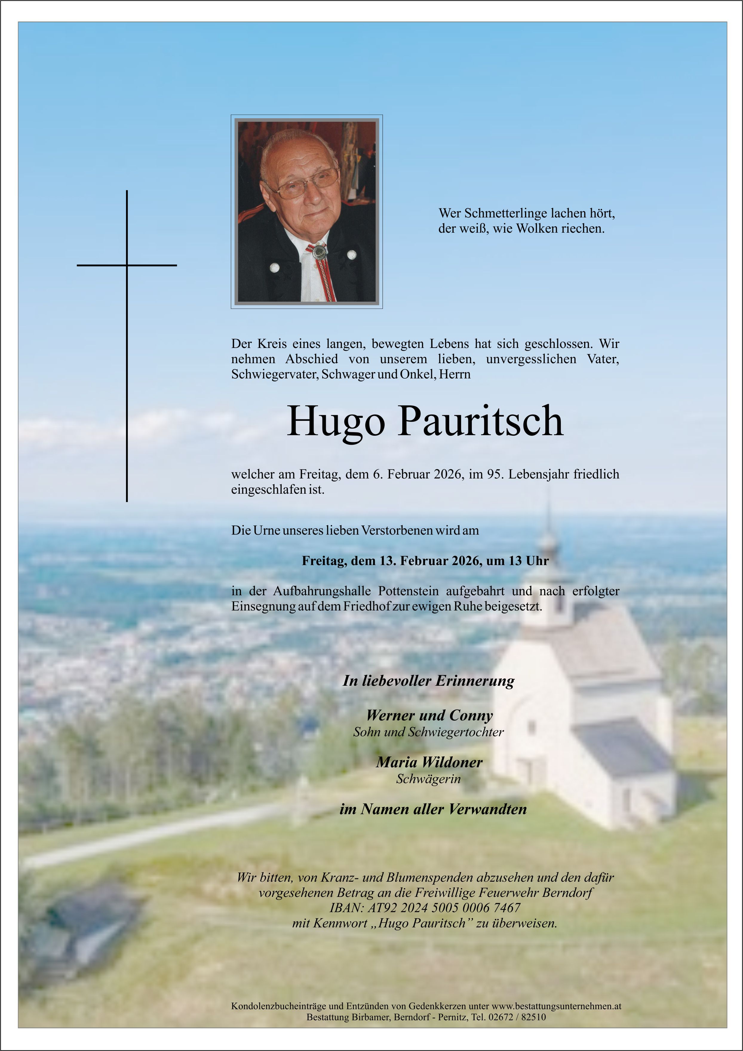 Traueranzeige von Hugo Pauritsch